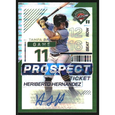 2024 Panini Prospect Edition Holo Prospect Ticket Signatures Green Pulsar #76 Heriberto Hernandez