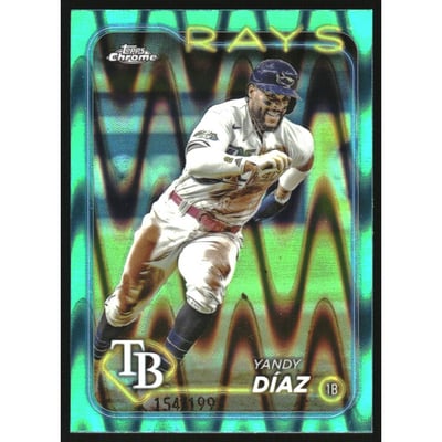 2024 Topps Chrome Aqua RayWave Refractors #107 Yandy Diaz