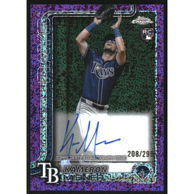 2025 Topps Chrome Rookie Autographs Purple Speckle Refractors #RAKMI Kameron Misner