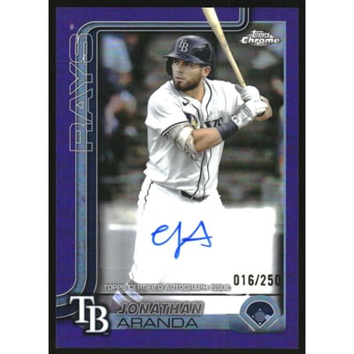 2025 Topps Chrome Update Autographs Purple Refractors #ACJA Jonathan Aranda