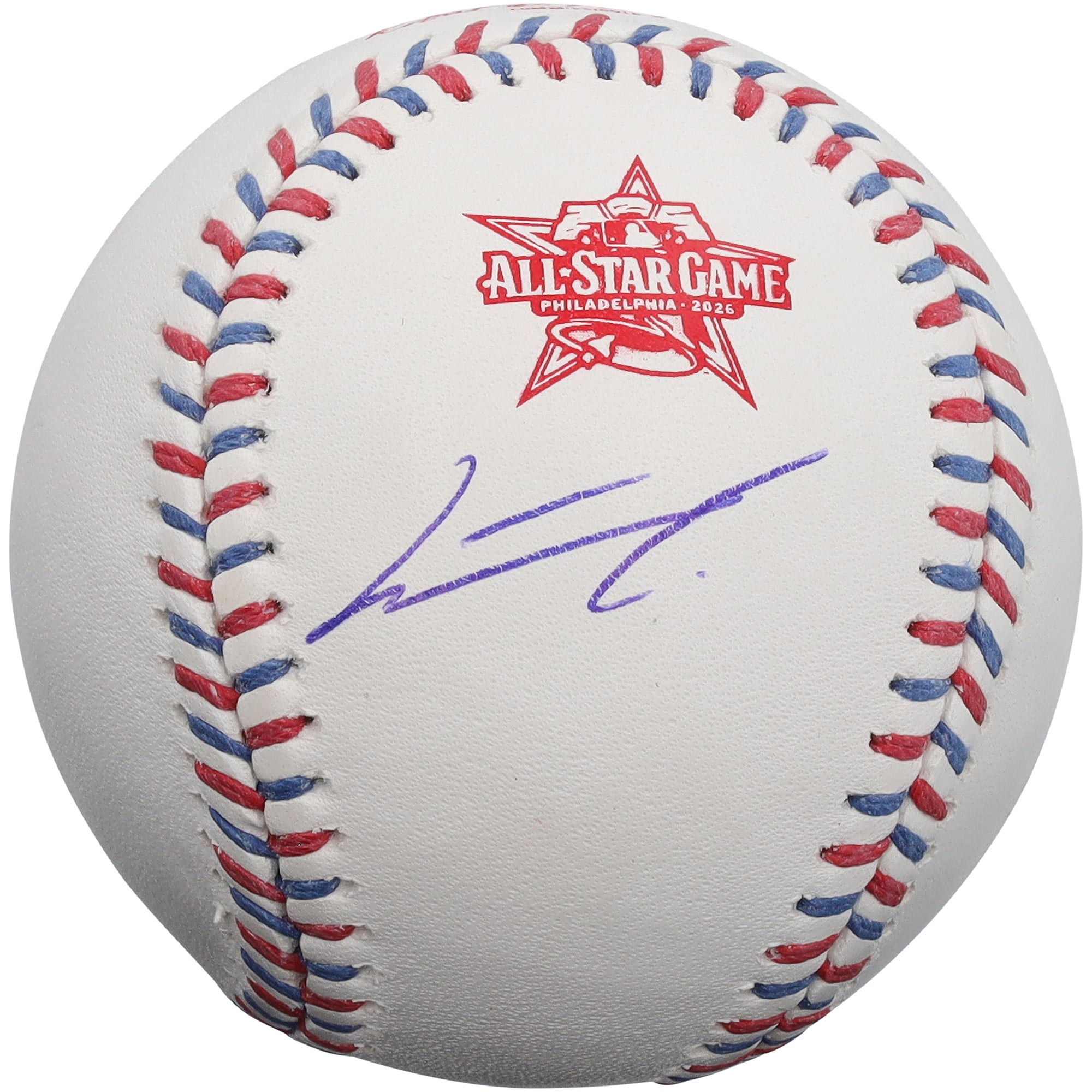 Balle de baseball autographiée par Junior Caminero des Tampa Bay Rays, logo du match des étoiles de la MLB 2026