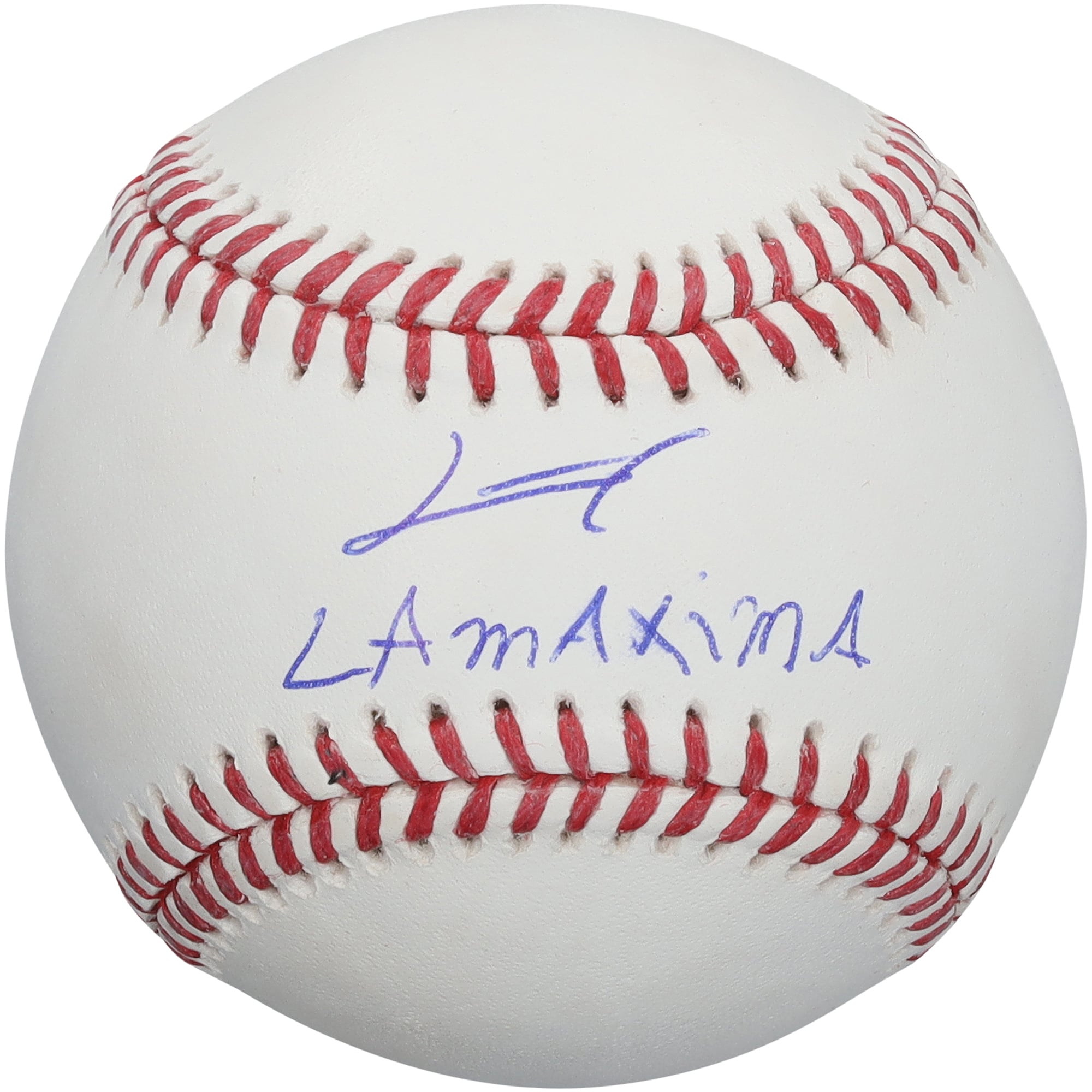 Balle de baseball autographiée par Junior Caminero des Tampa Bay Rays avec l'inscription « La Maxima »