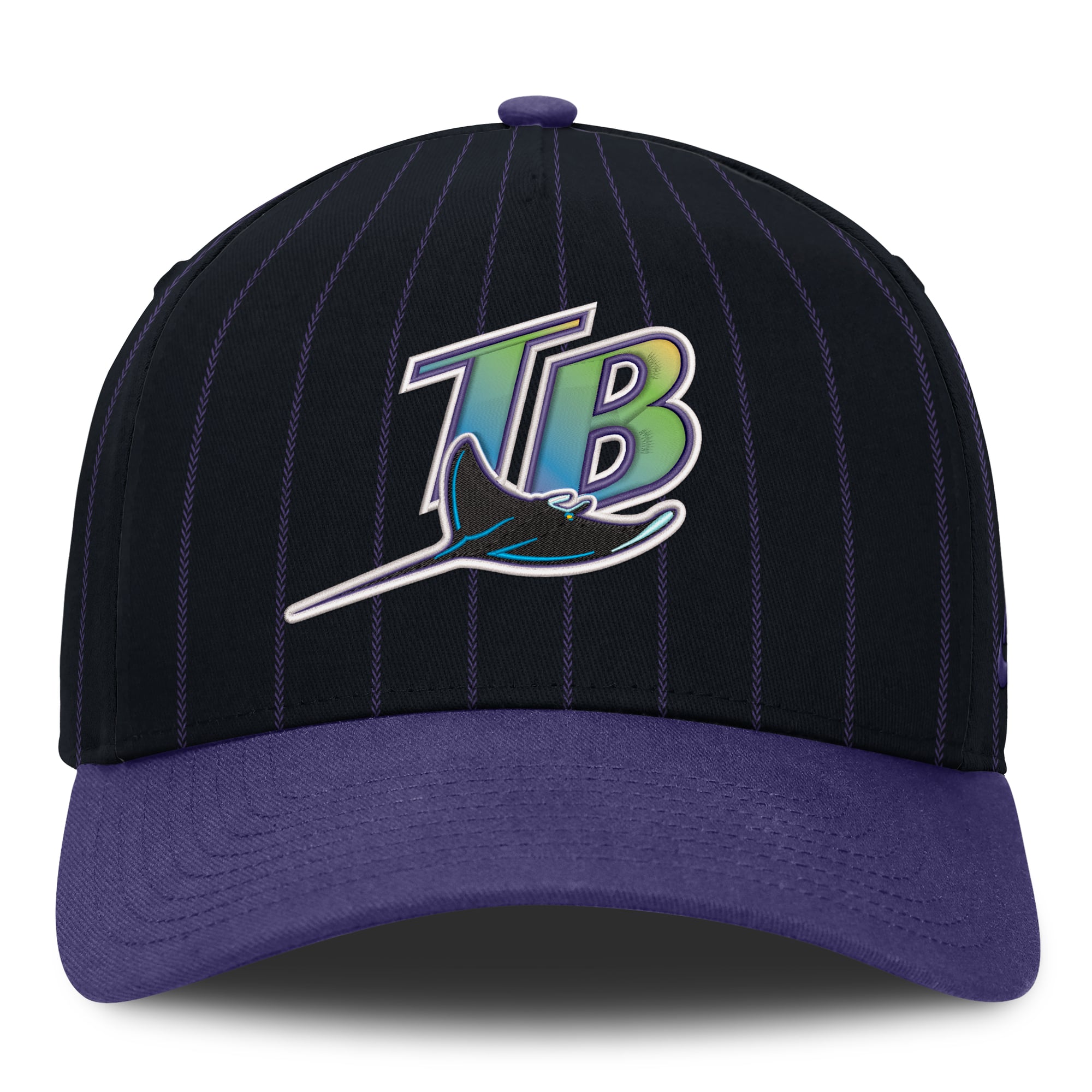 Casquette ajustable Nike noire/violette Tampa Bay Rays Cooperstown Rise A-Frame pour homme