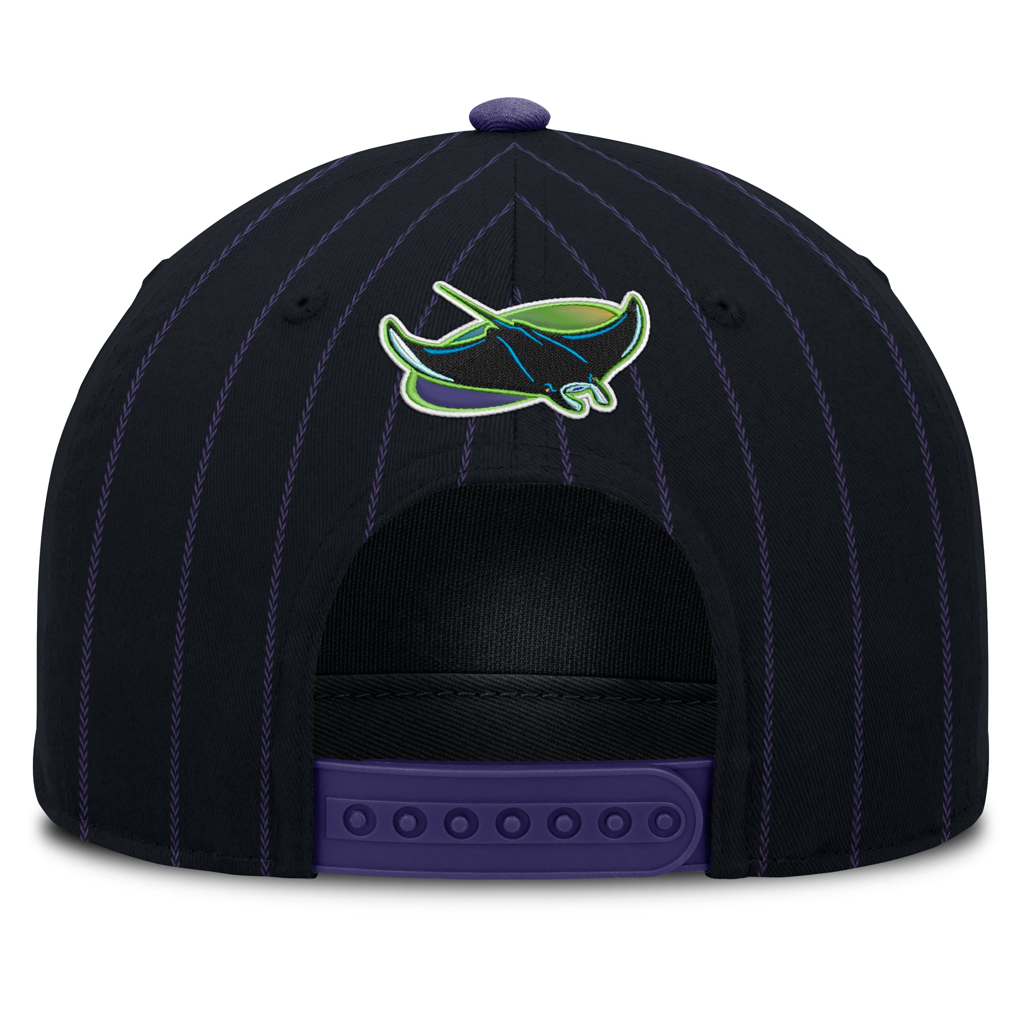 Casquette ajustable Nike noire/violette Tampa Bay Rays Cooperstown Rise A-Frame pour homme