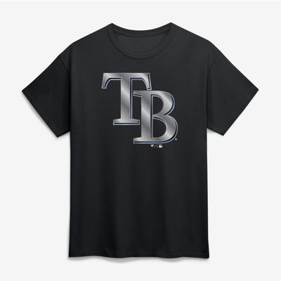 Tampa Bay Rays Big & Tall Metallic Mascot T-Shirt - Black