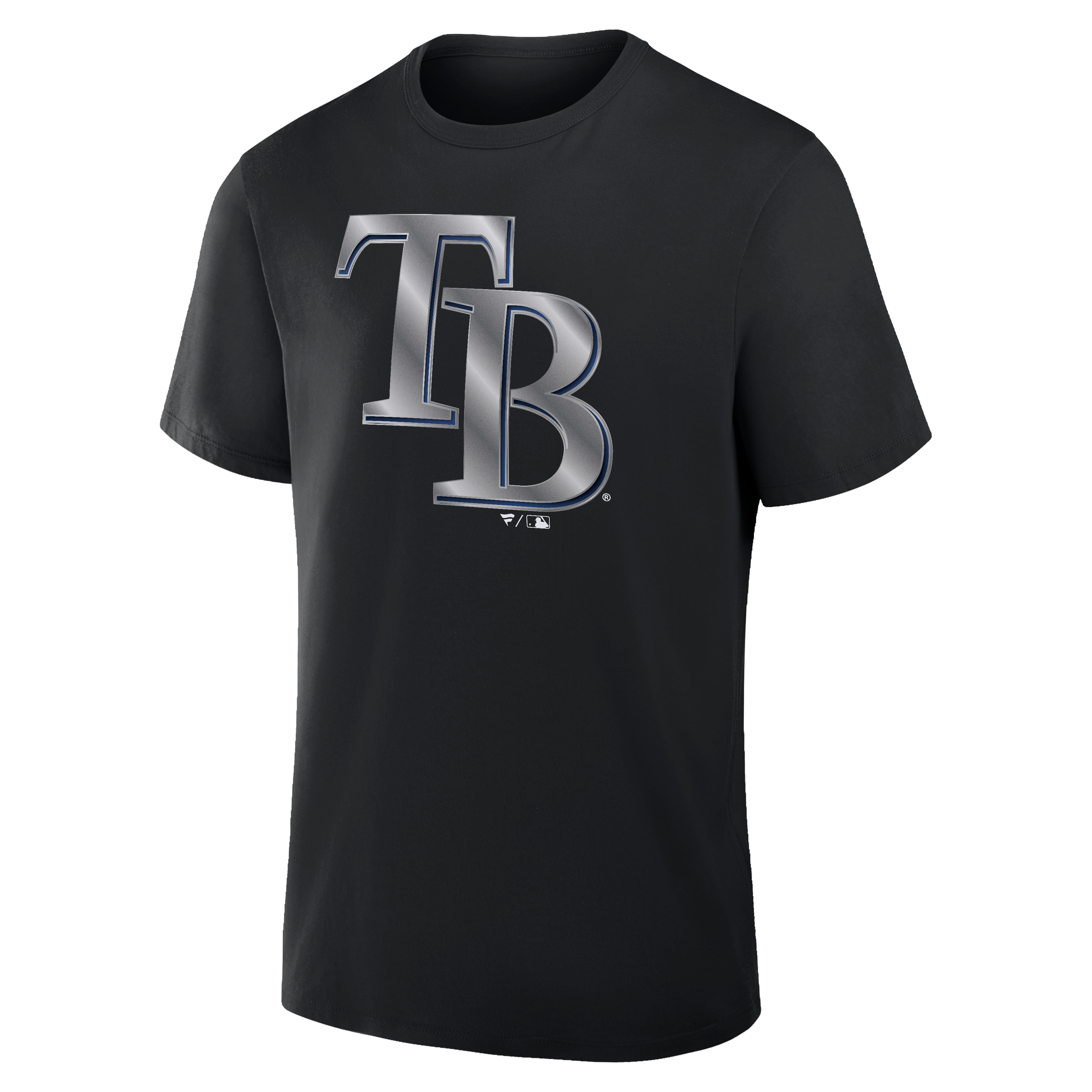 T-shirt noir pour homme Tampa Bay Rays avec mascotte métallique