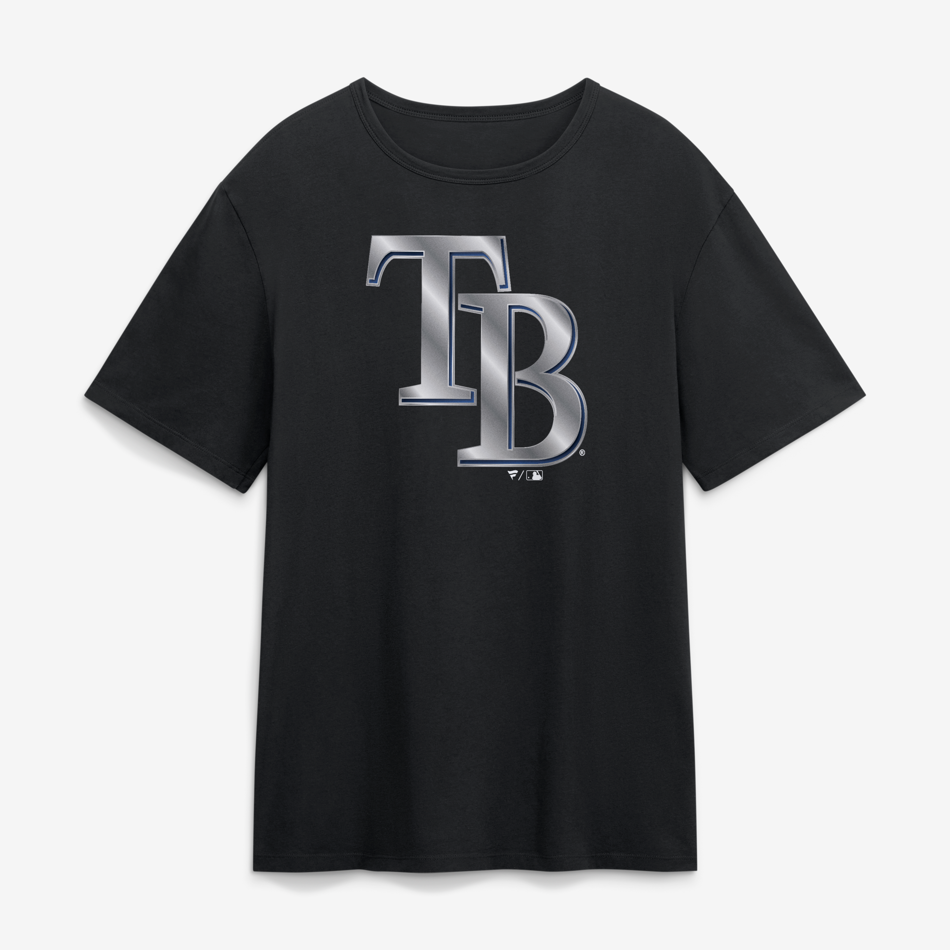 T-shirt noir pour homme Tampa Bay Rays avec mascotte métallique