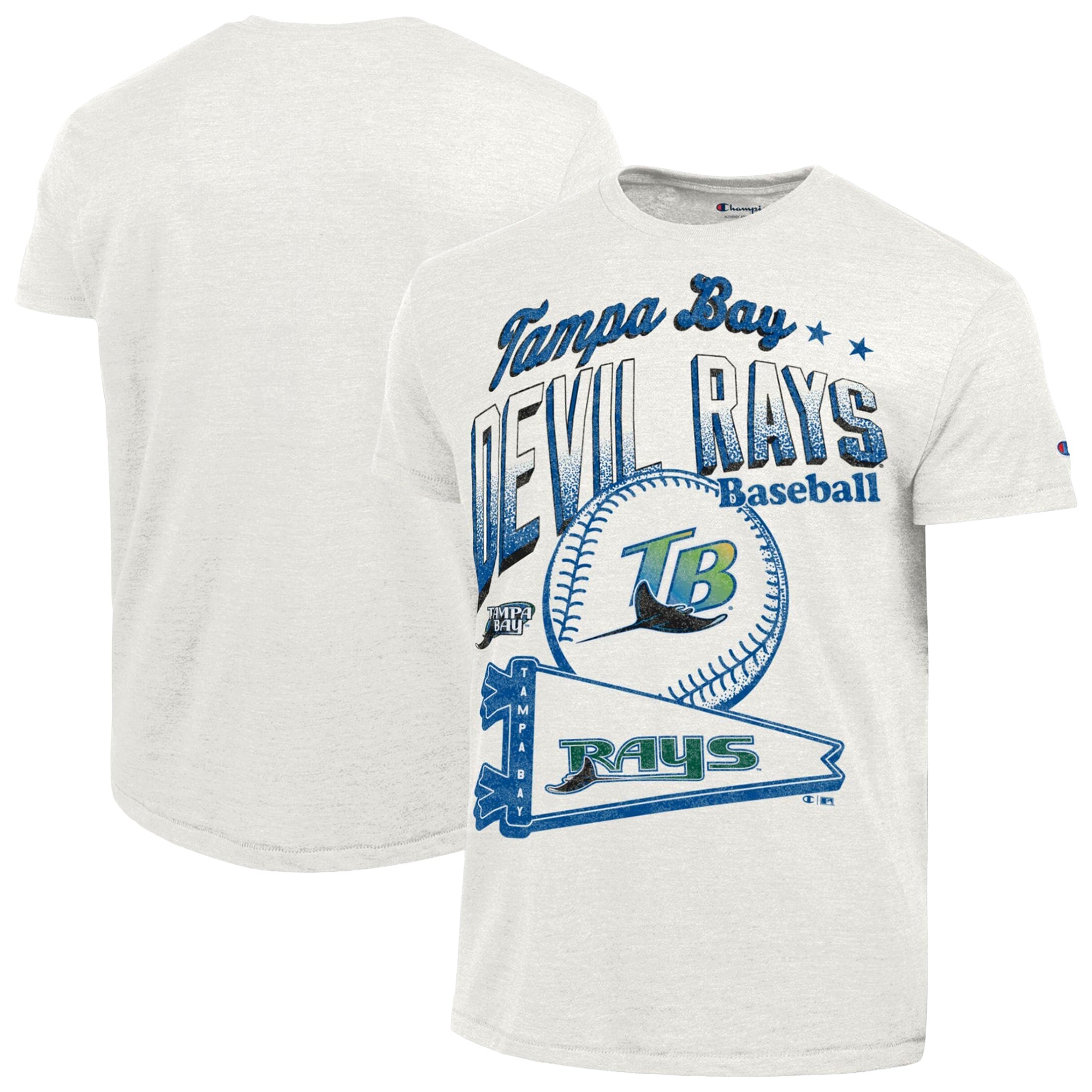 Men's Champion Cream Tampa Bay Rays Winning Tradition Cooperstown Collection Tri-Blend T-Shirt