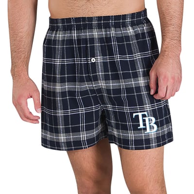 Tampa Bay Rays Concepts Sport Ultimate Flannel Boxers - Navy/Gray
