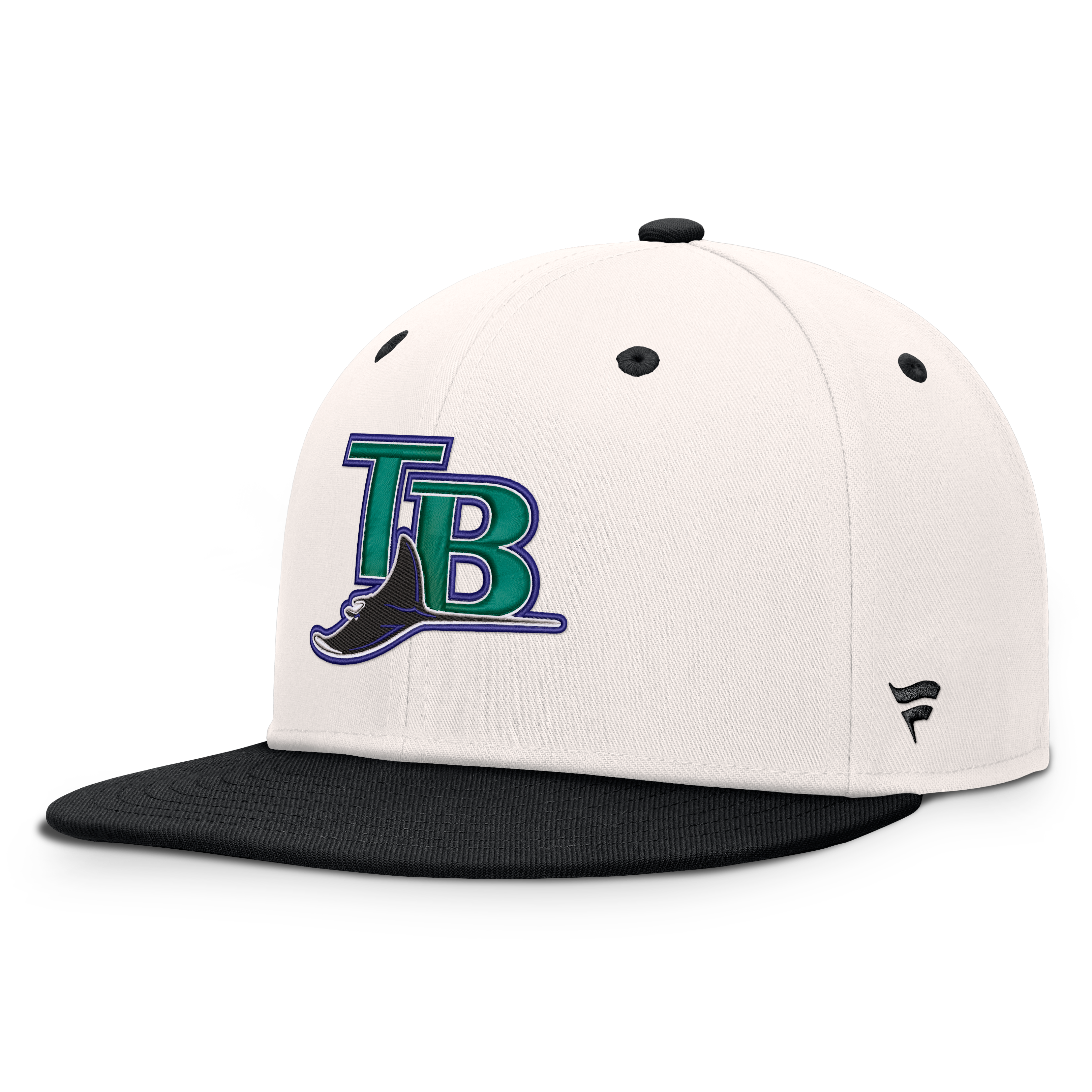 Men's Fanatics Cream/Black Tampa Bay Rays Heritage Ballpark Snapback Hat
