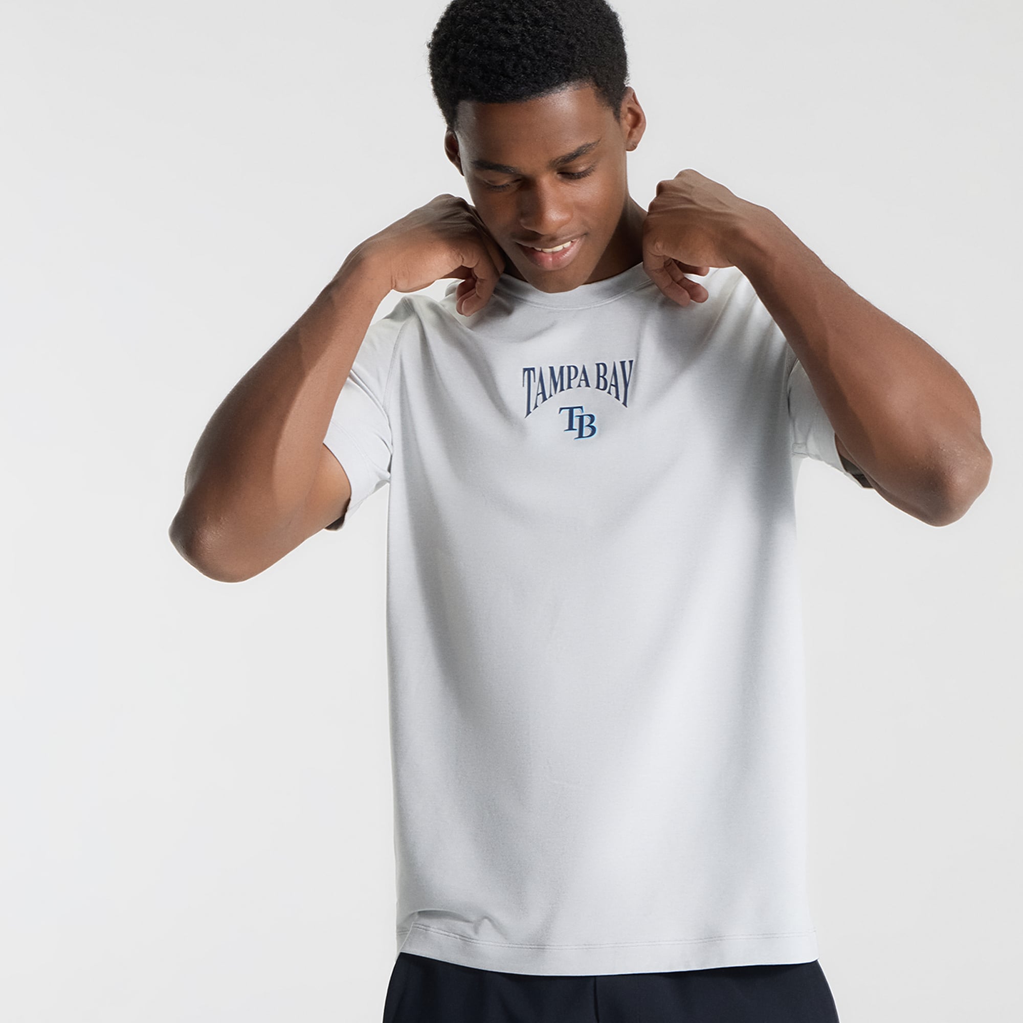 T-shirt en jersey doux pour homme lululemon Heathered Silver Drop Tampa Bay Rays