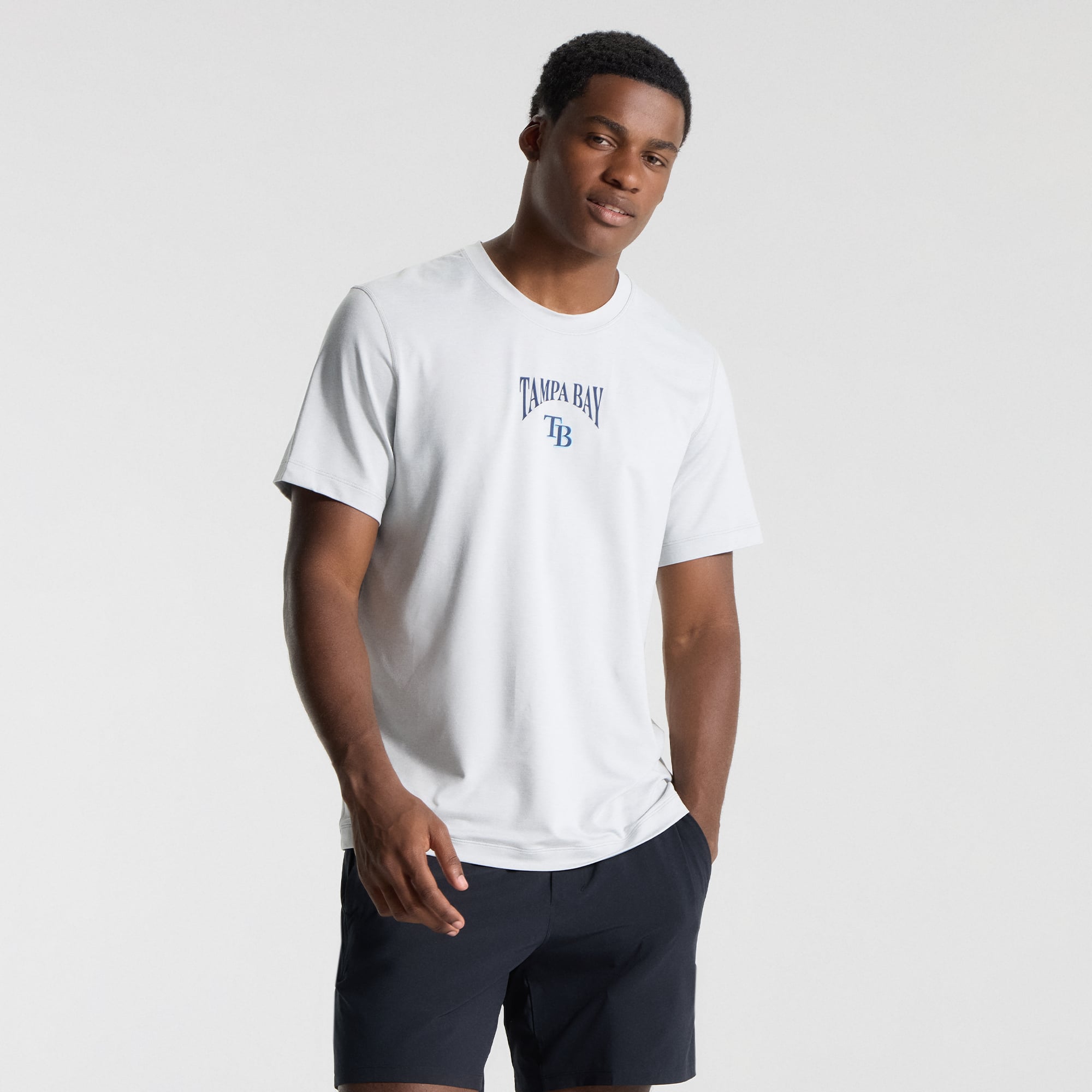 T-shirt en jersey doux pour homme lululemon Heathered Silver Drop Tampa Bay Rays