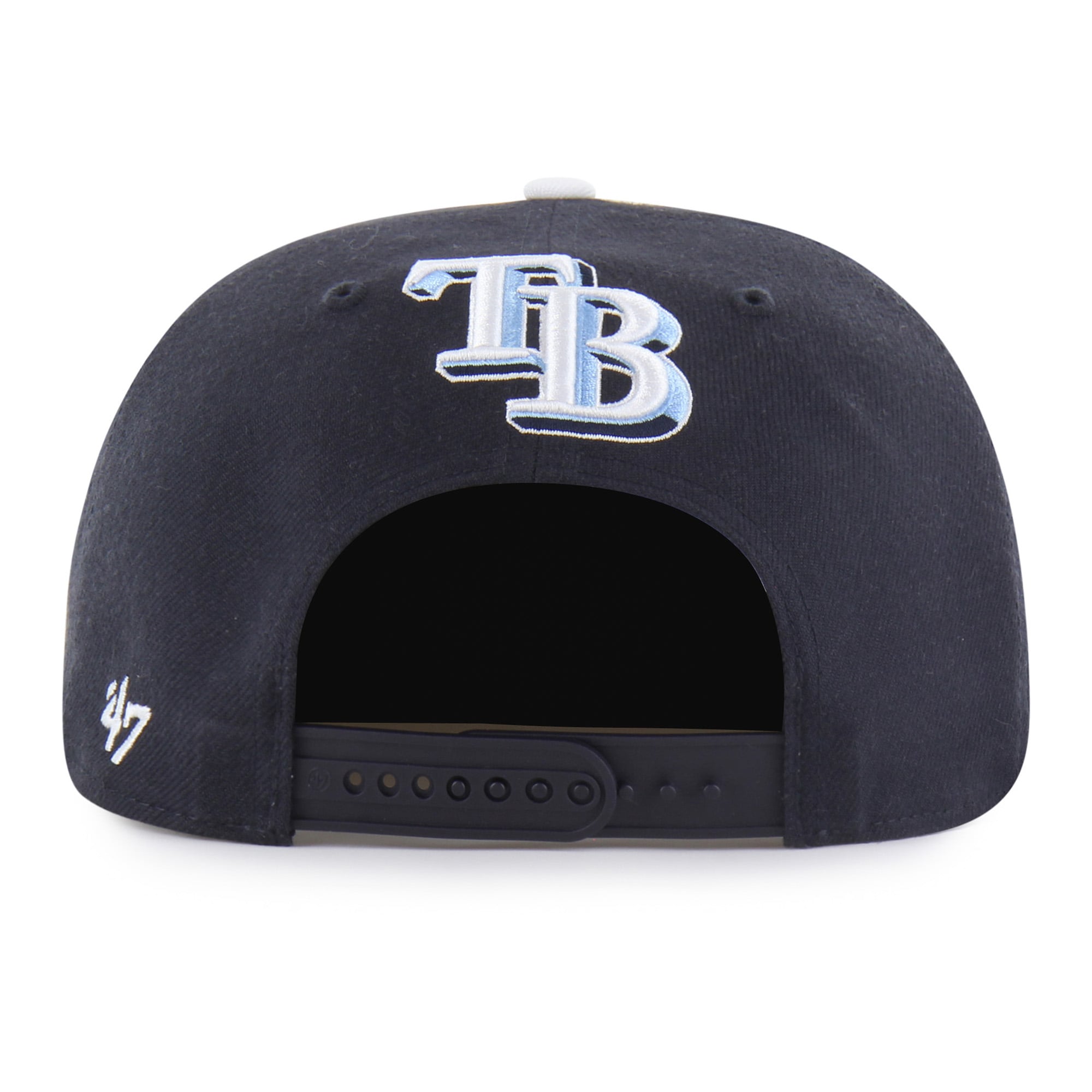 Men's Mister Cartoon x '47 Navy Tampa Bay Rays Wrap Script Captain Snapback Hat