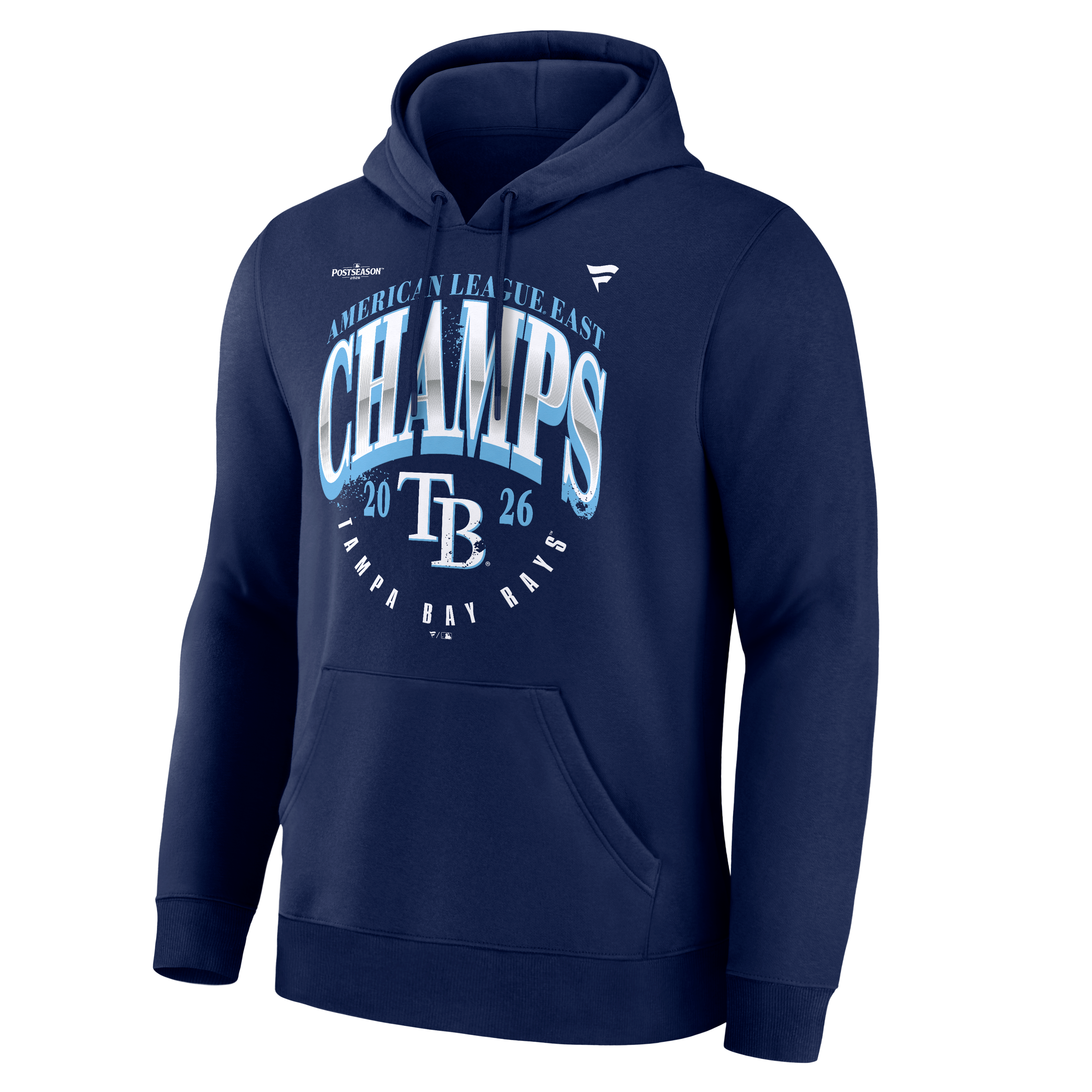 Sweat à capuche bleu marine pour homme des Tampa Bay Rays, champions de la division Est Ligue américaine 2026