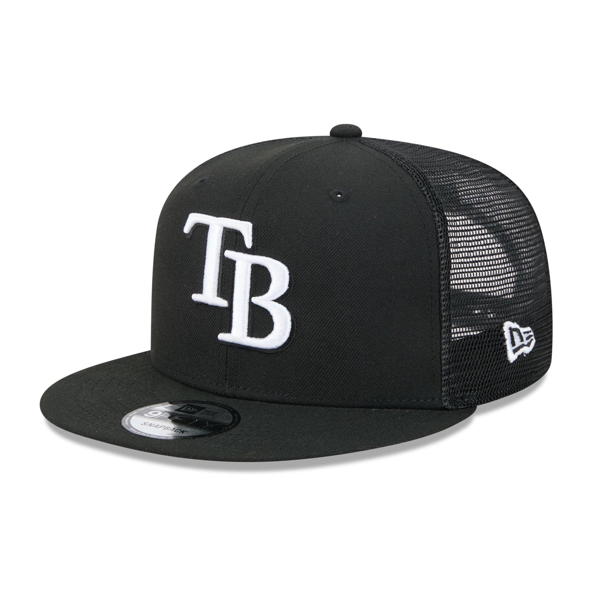 Casquette trucker ajustable New Era 9FIFTY noire Tampa Bay Rays pour homme