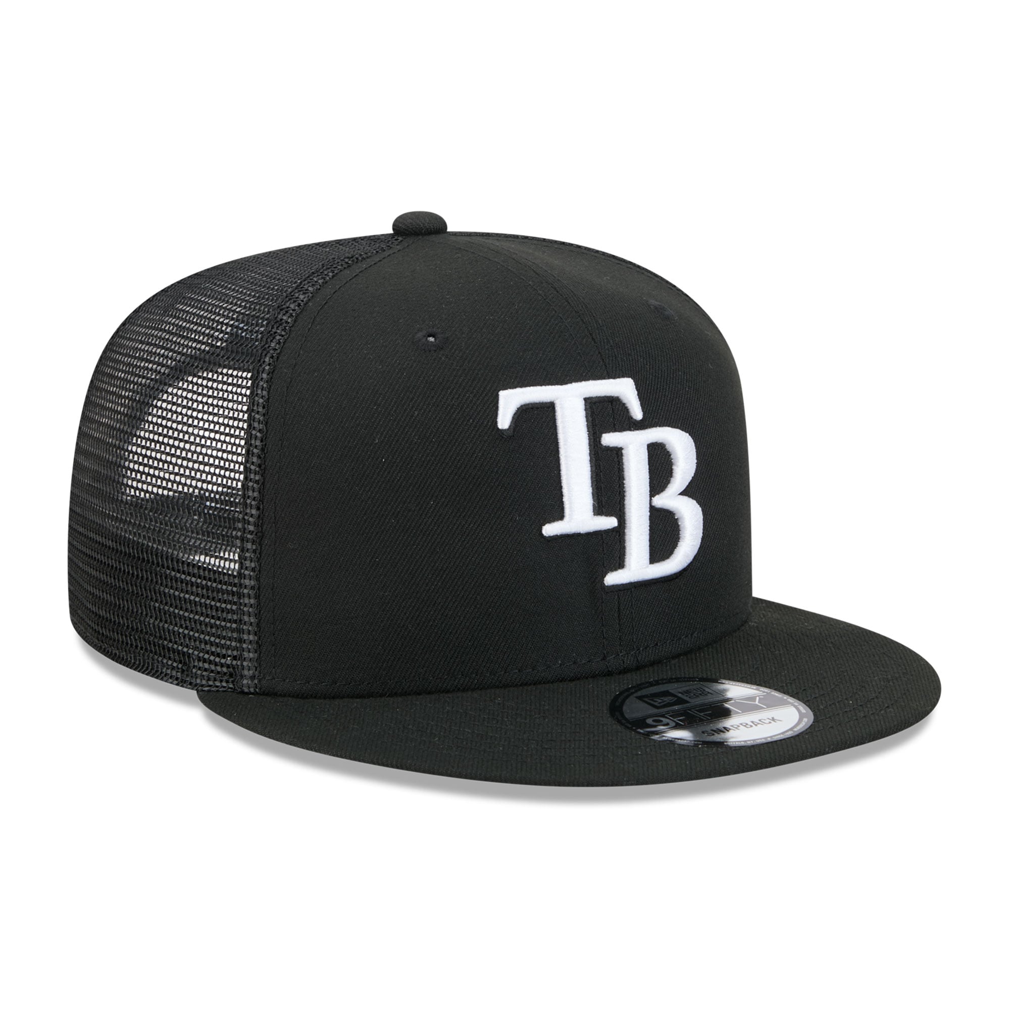 Casquette trucker ajustable New Era 9FIFTY noire Tampa Bay Rays pour homme