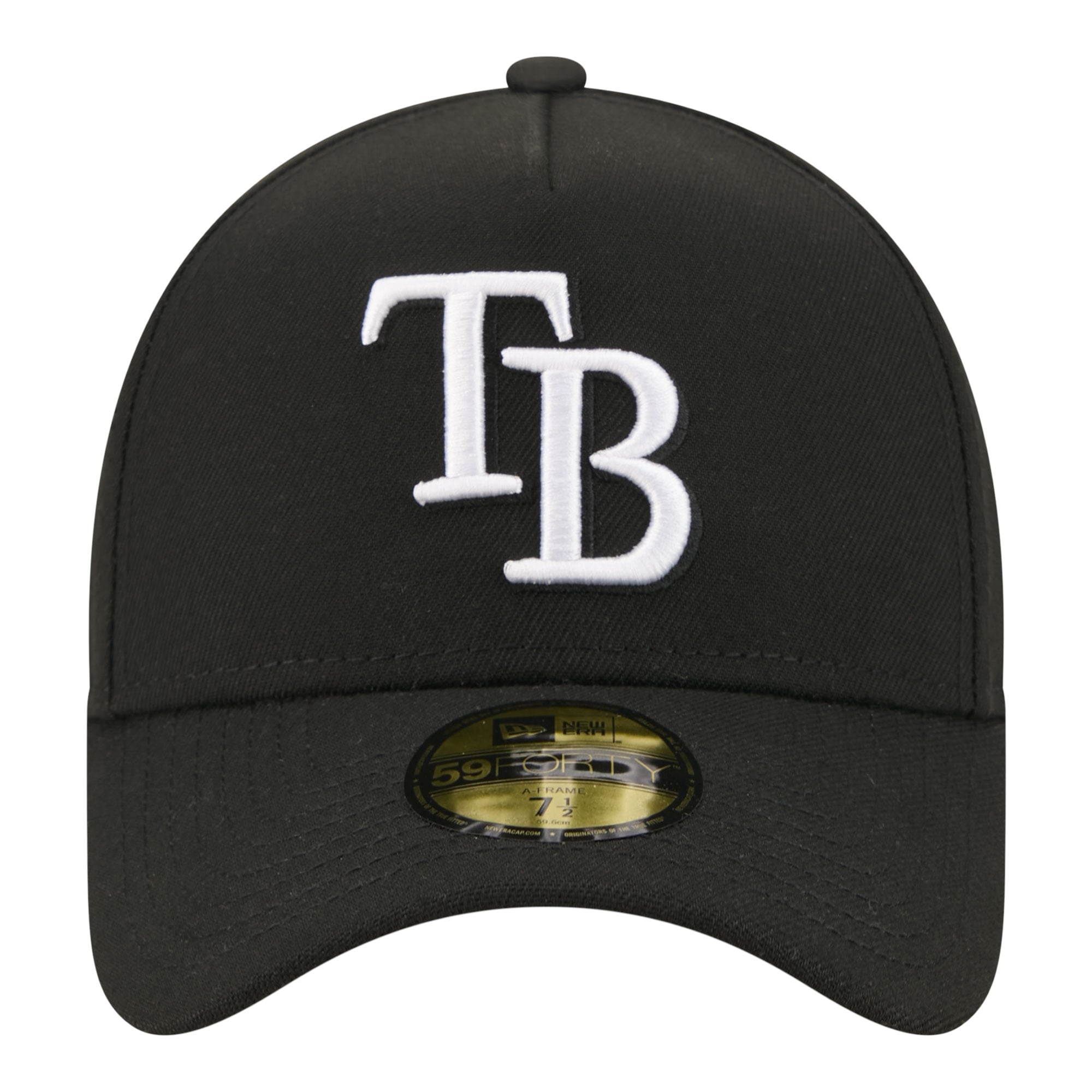 Casquette ajustée New Era noire Tampa Bay Rays A-Frame 59FORTY pour homme