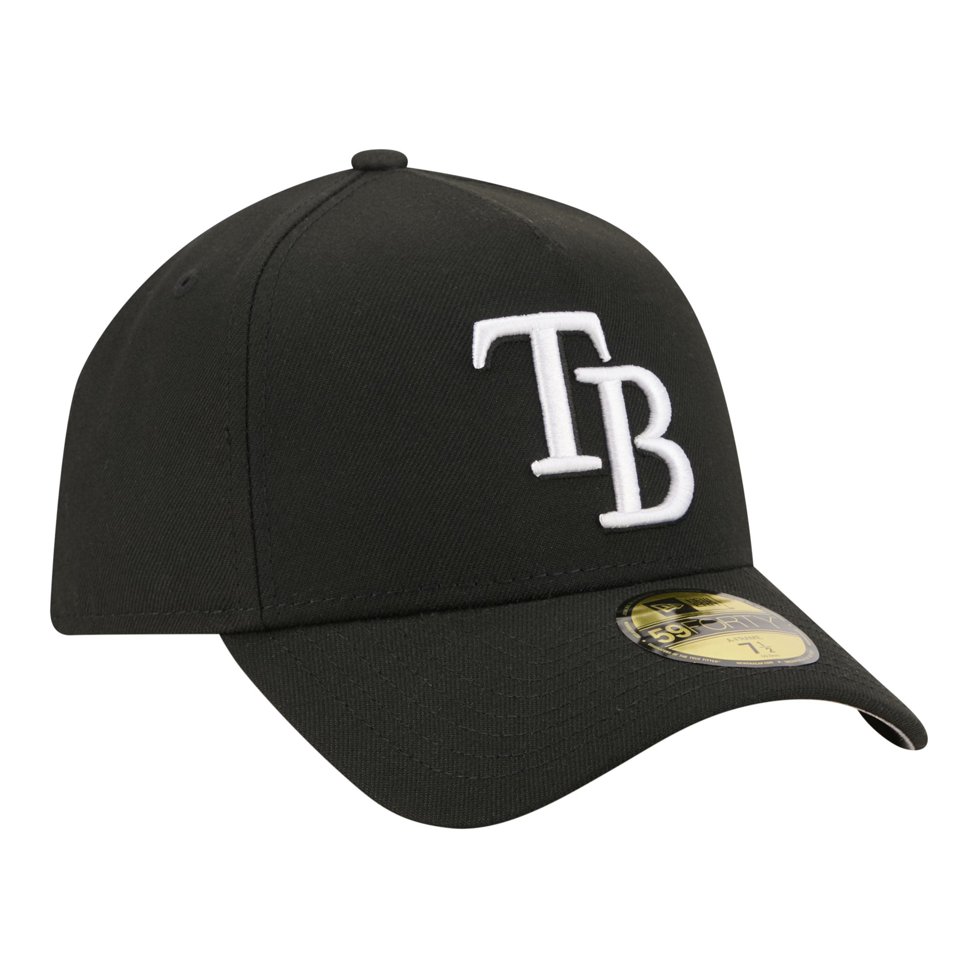 Casquette ajustée New Era noire Tampa Bay Rays A-Frame 59FORTY pour homme