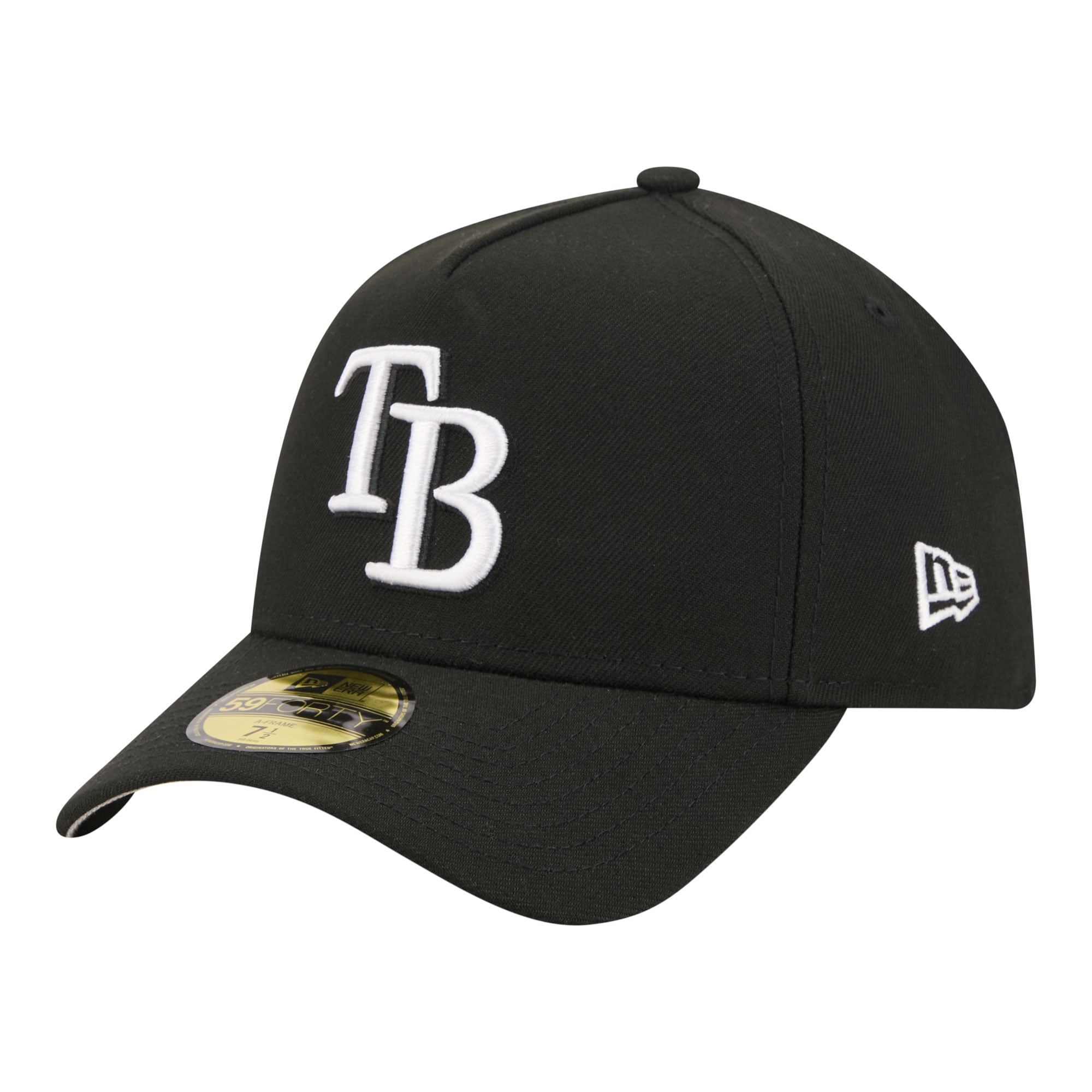 Casquette ajustée New Era noire Tampa Bay Rays A-Frame 59FORTY pour homme