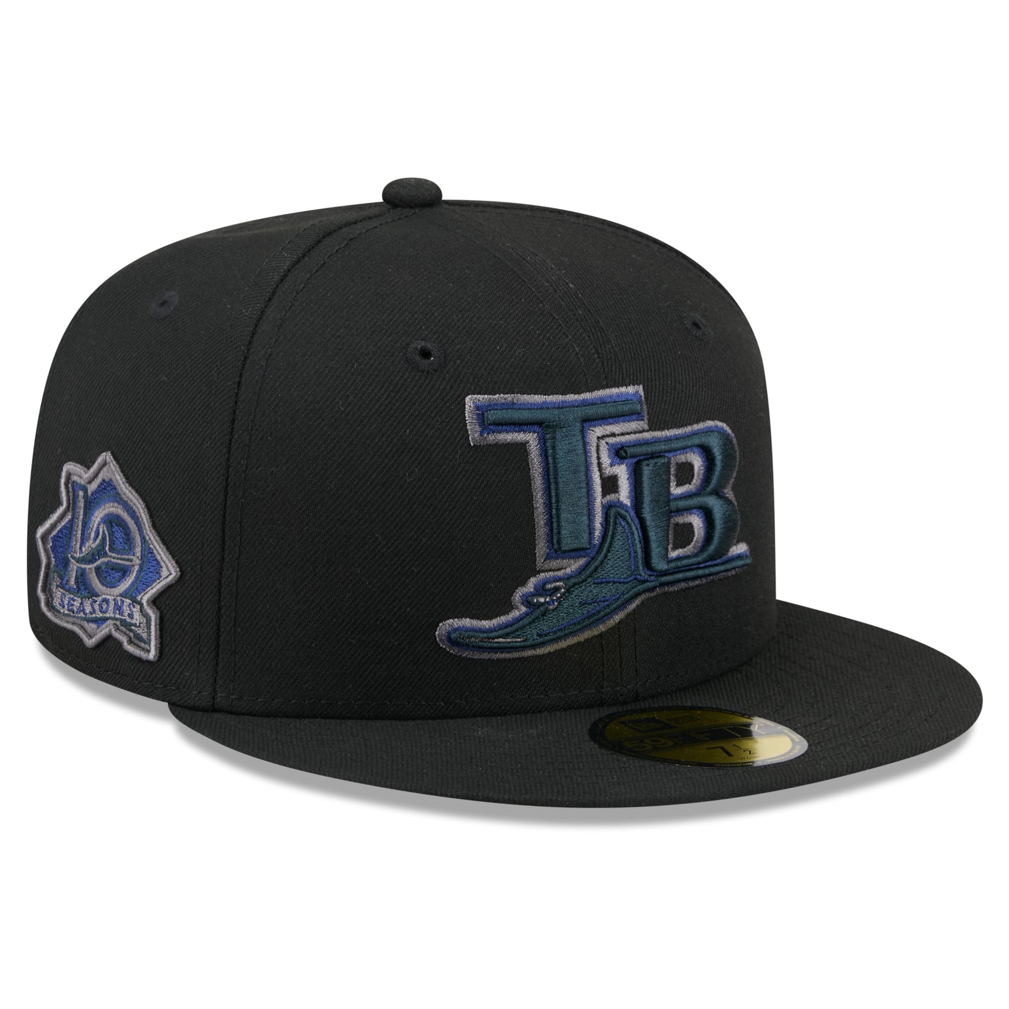 Men's New Era  Black Tampa Bay Rays Color Pop 59FIFTY Fitted Hat