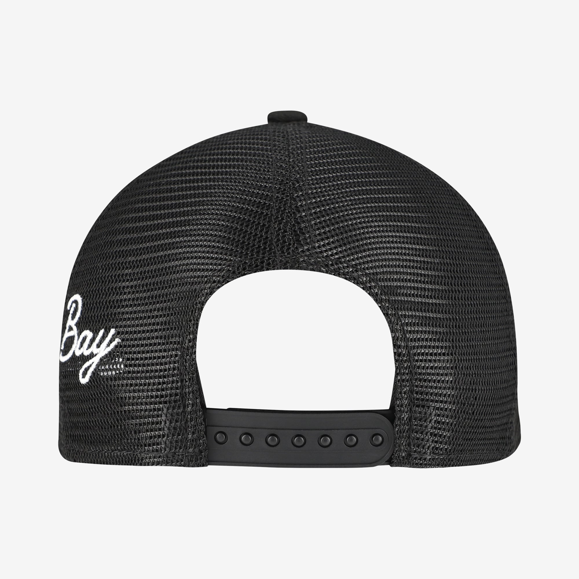 Casquette trucker New Era noire Tampa Bay Rays pour homme, modèle 9FORTY, à monture A et logo latéral, ajustable.
