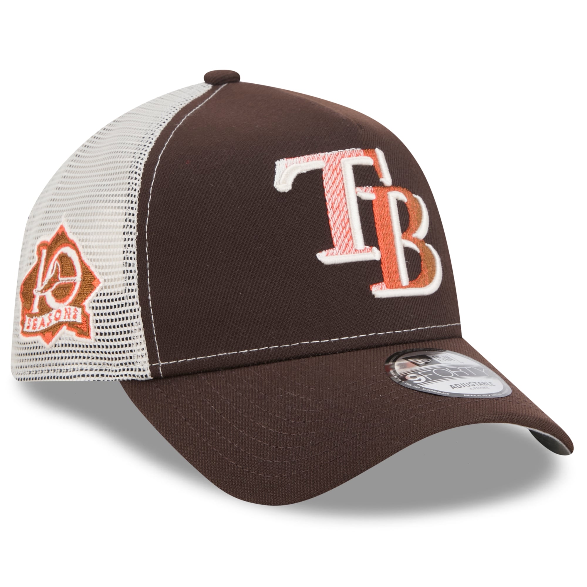 Casquette trucker ajustable New Era 9FORTY marron Tampa Bay Rays Pumpkin Spice pour homme