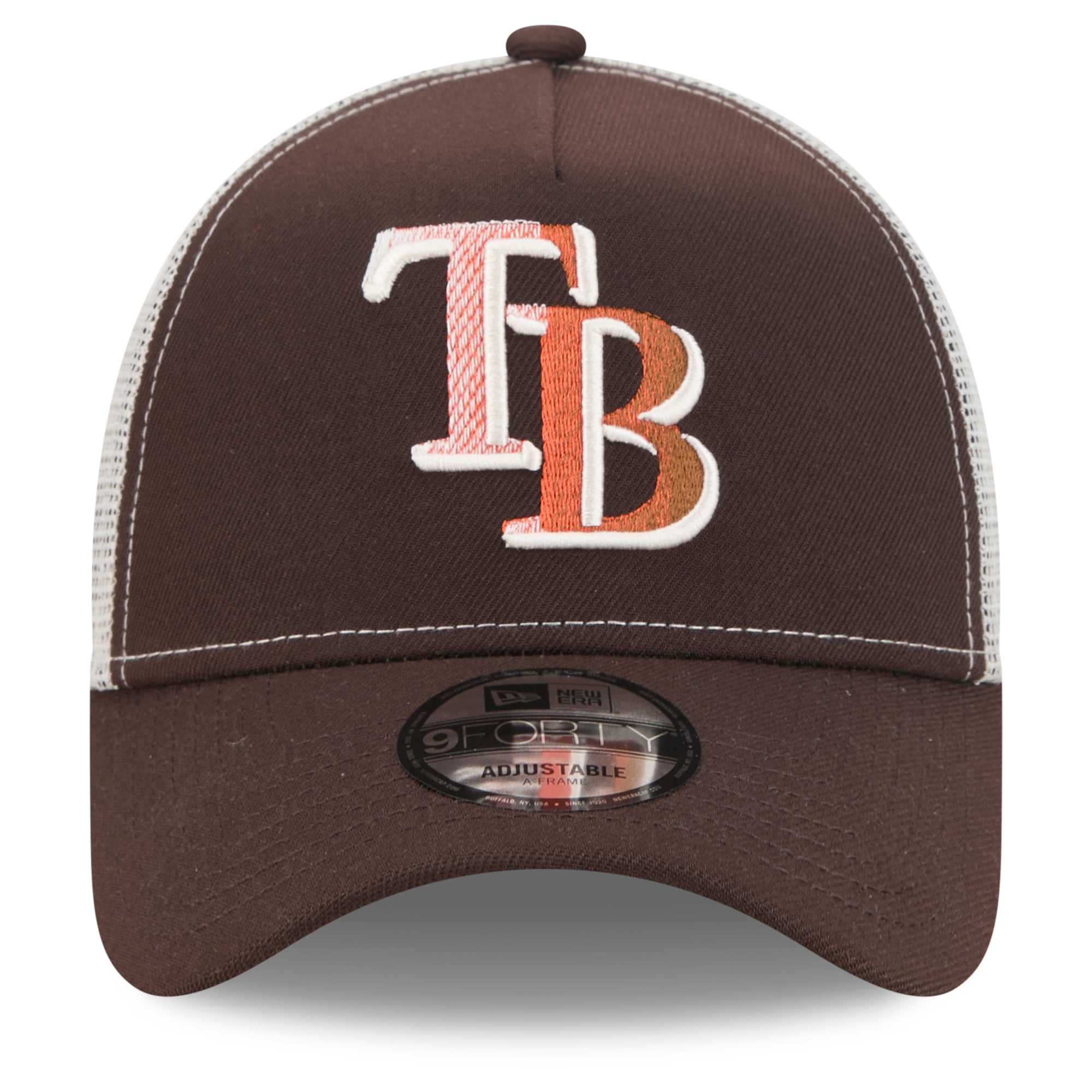Casquette trucker ajustable New Era 9FORTY marron Tampa Bay Rays Pumpkin Spice pour homme