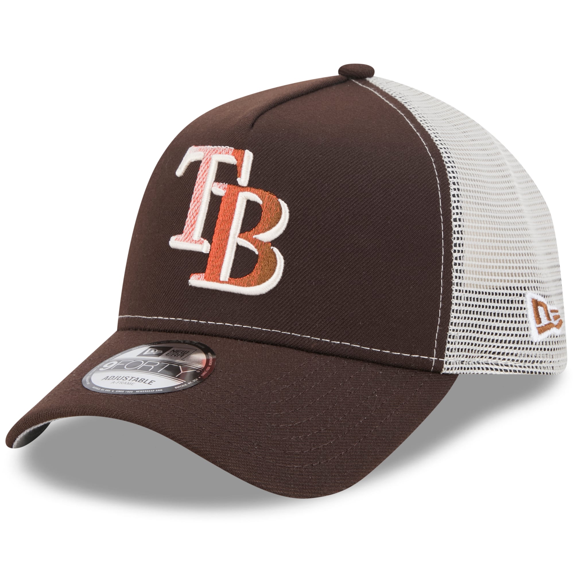 Casquette trucker ajustable New Era 9FORTY marron Tampa Bay Rays Pumpkin Spice pour homme