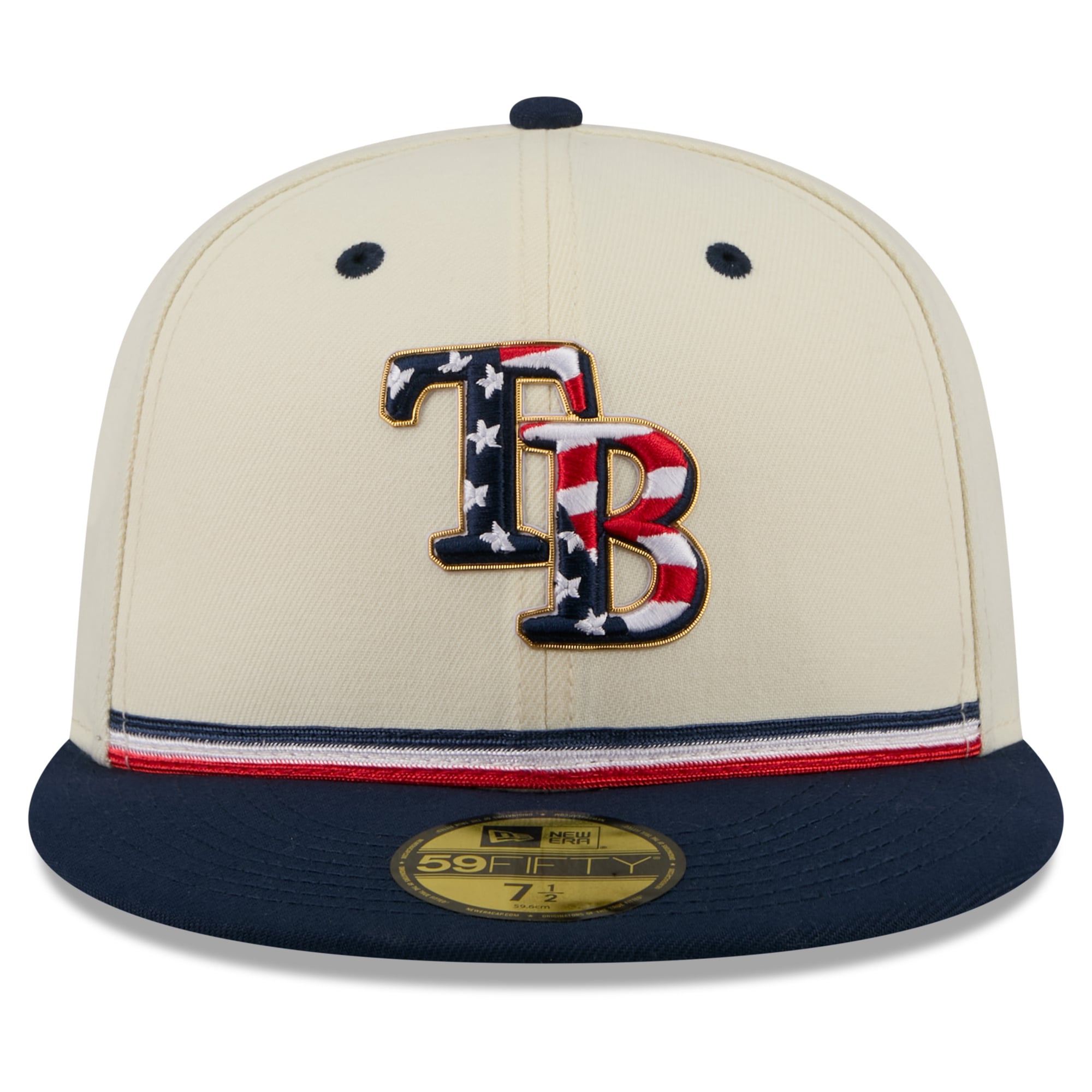 Men's New Era Cream/Navy Tampa Bay Rays USA 250 Fourth of July 59FIFTY Fitted Hat