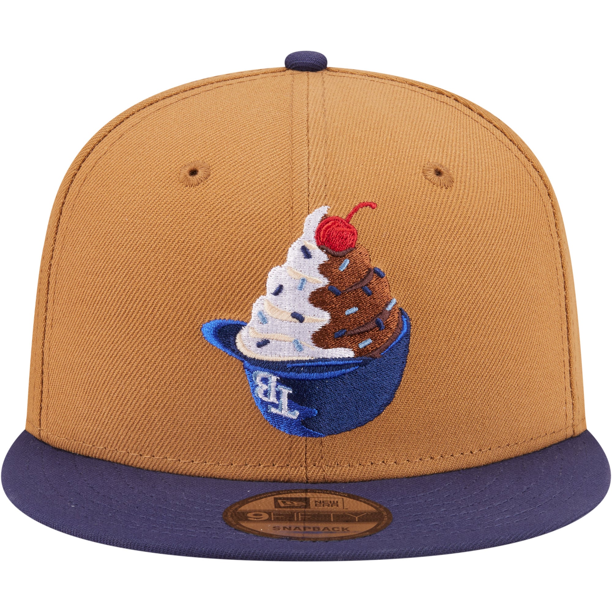 Men's New Era Khaki/Navy Tampa Bay Rays Ice Cream 9FIFTY Snapback Hat
