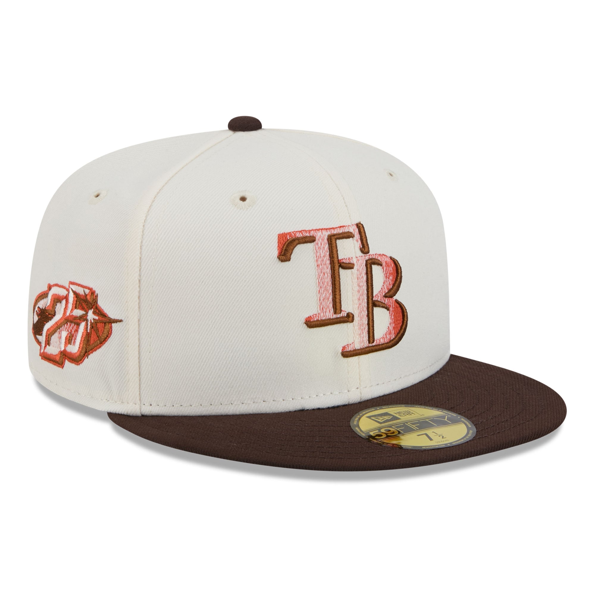Men's New Era Natural/Brown Tampa Bay Rays Pumpkin Spice 59FIFTY Fitted Hat
