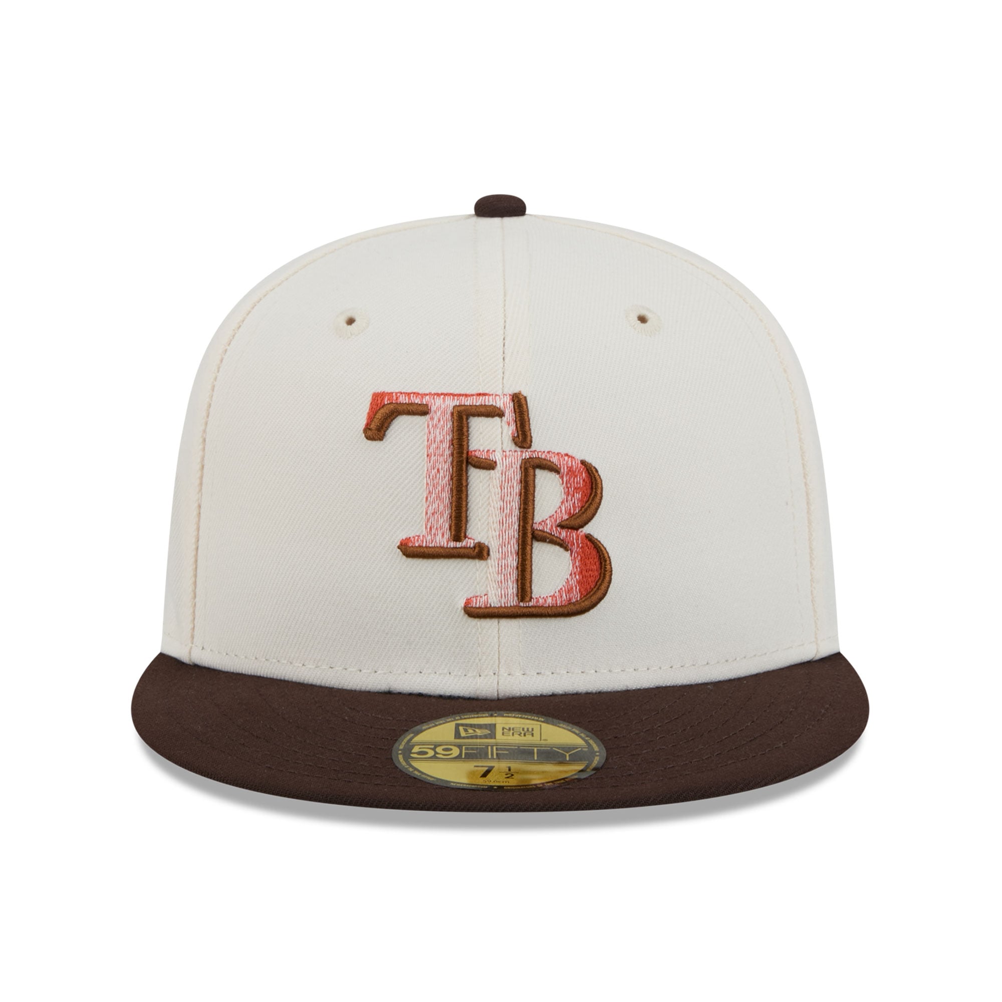 Men's New Era Natural/Brown Tampa Bay Rays Pumpkin Spice 59FIFTY Fitted Hat
