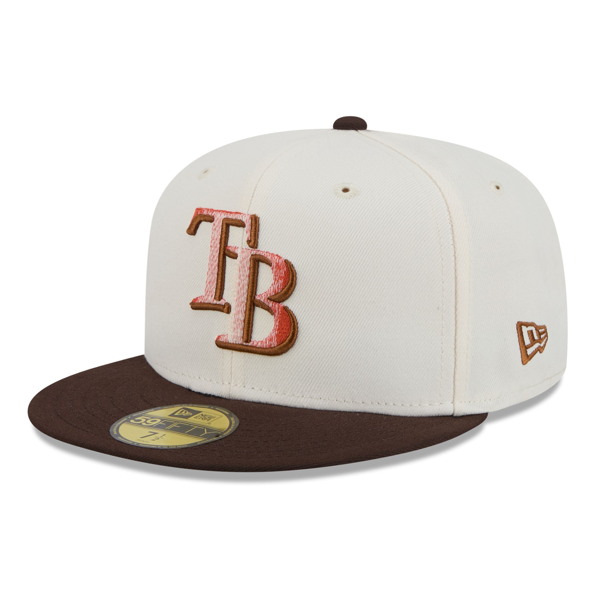 Men's New Era Natural/Brown Tampa Bay Rays Pumpkin Spice 59FIFTY Fitted Hat