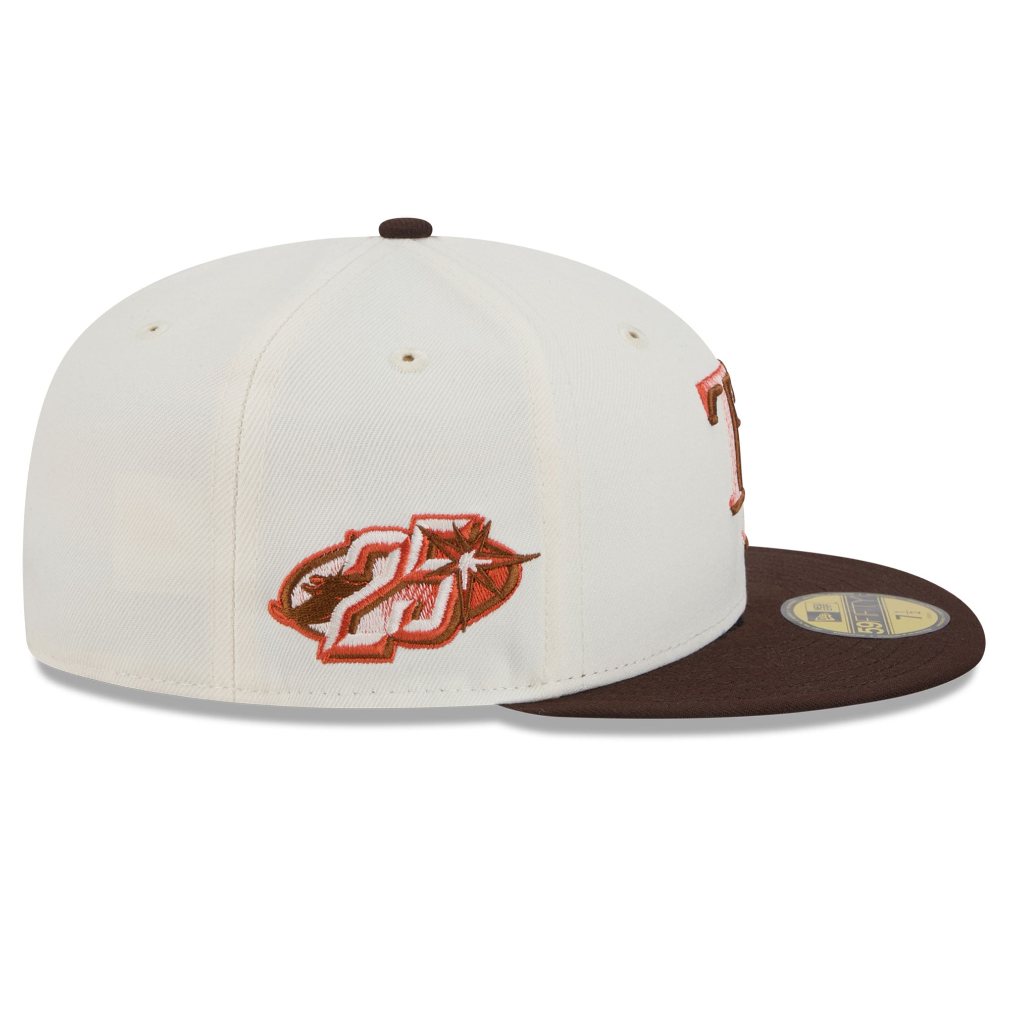 Men's New Era Natural/Brown Tampa Bay Rays Pumpkin Spice 59FIFTY Fitted Hat