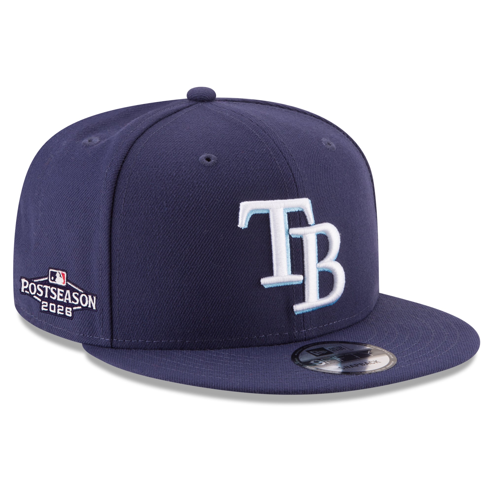 Casquette snapback New Era 9FIFTY pour homme, bleu marine, Tampa Bay Rays, écusson latéral des séries éliminatoires de la MLB 2026