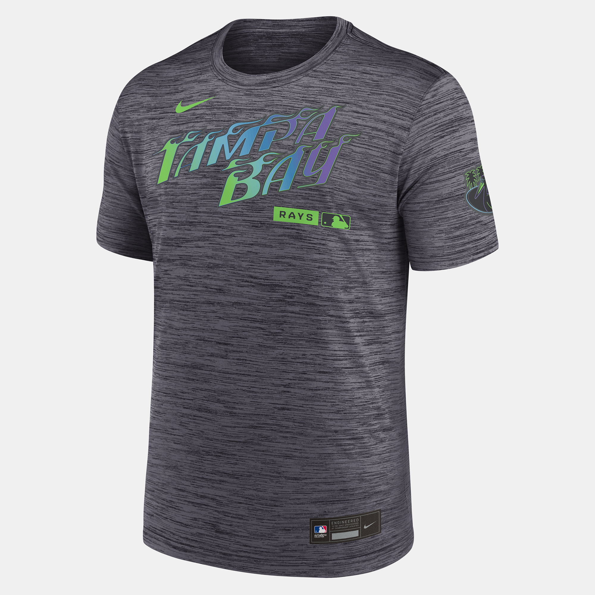T-shirt Nike noir Tampa Bay Rays Authentic Collection City Connect Velocity Dri-FIT pour homme