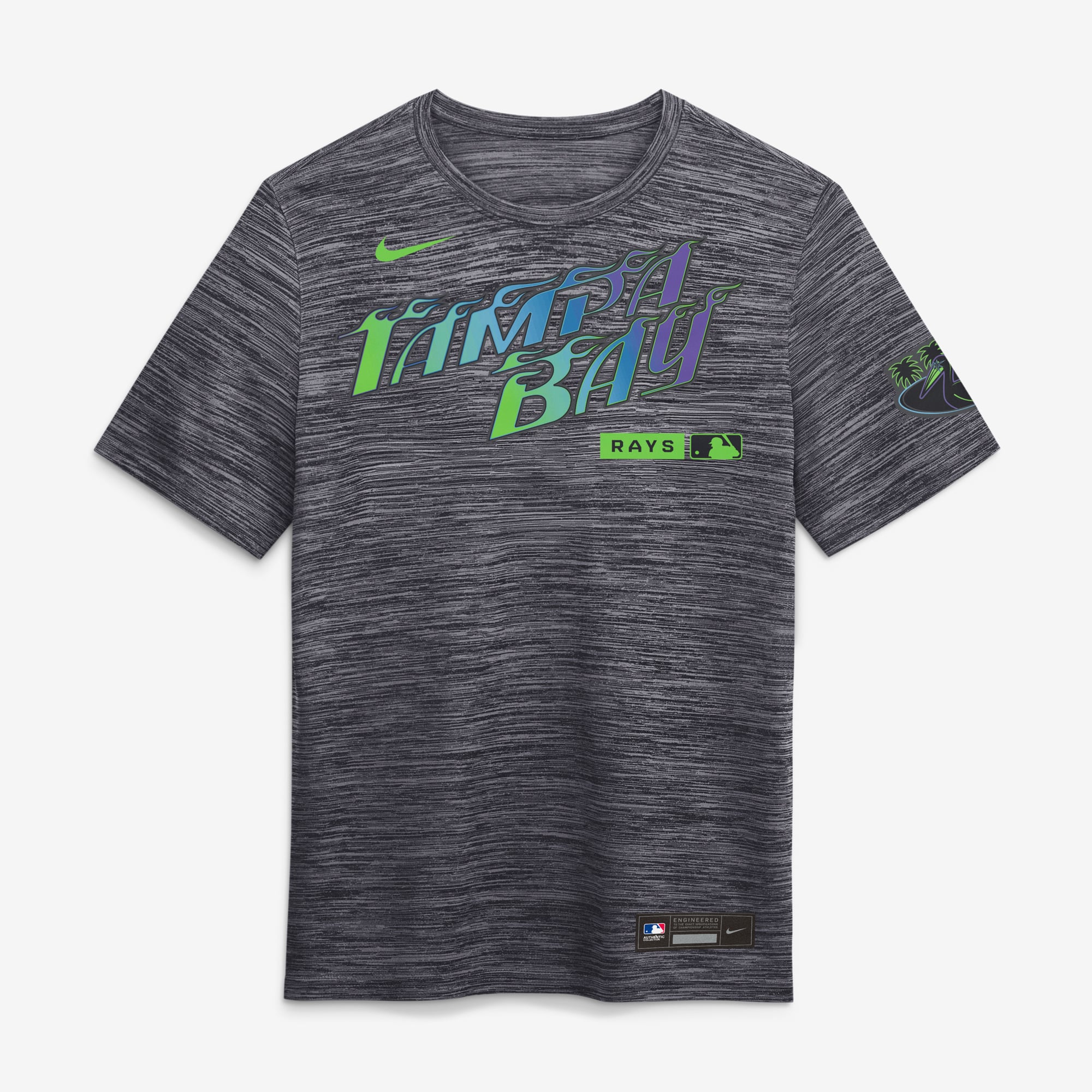 T-shirt Nike noir Tampa Bay Rays Authentic Collection City Connect Velocity Dri-FIT pour homme
