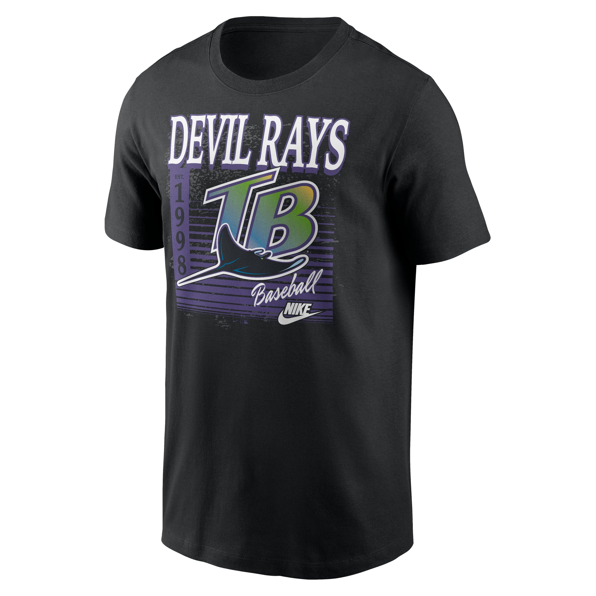 Men's Nike Black Tampa Bay Rays Cooperstown Logo T-Shirt