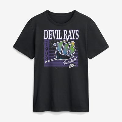 Tampa Bay Rays Nike Cooperstown Logo T-Shirt - Black