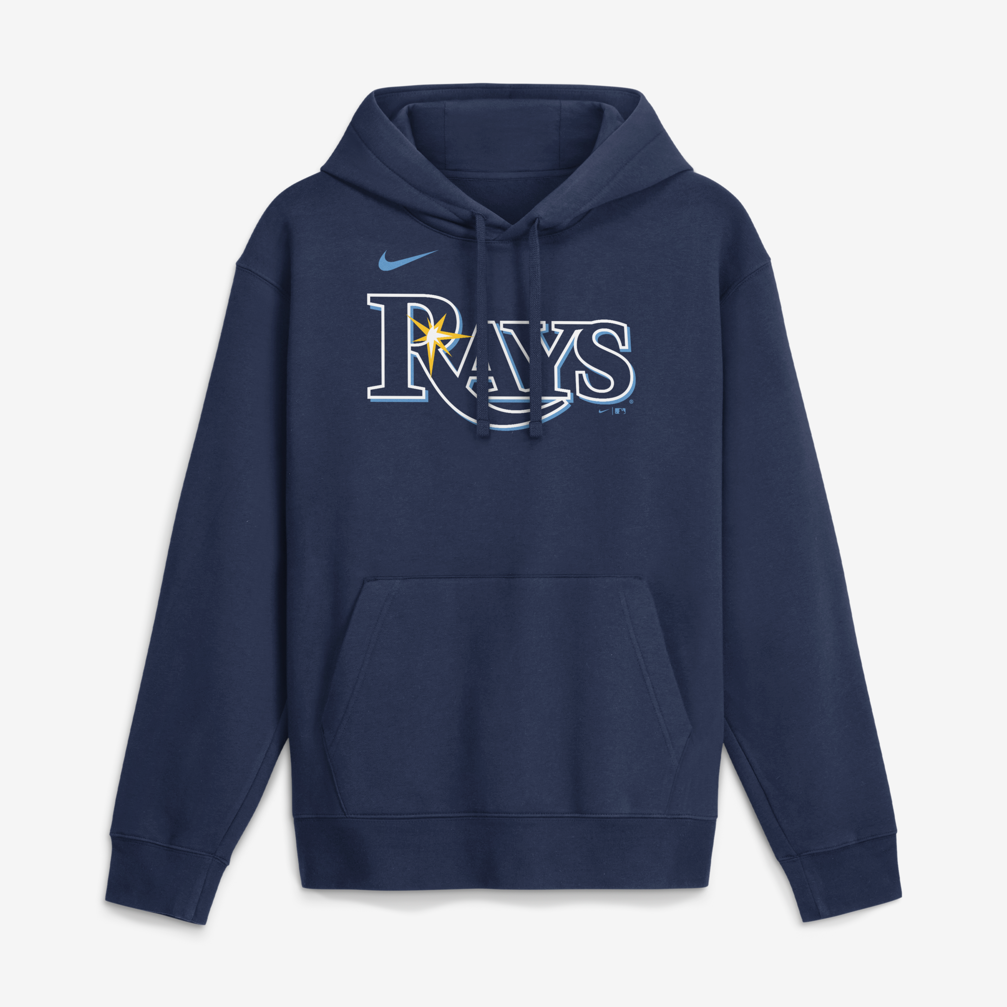 Sweat à capuche en polaire Nike Junior Caminero pour hommes, bleu marine, Tampa Bay Rays, nom et numéro Club