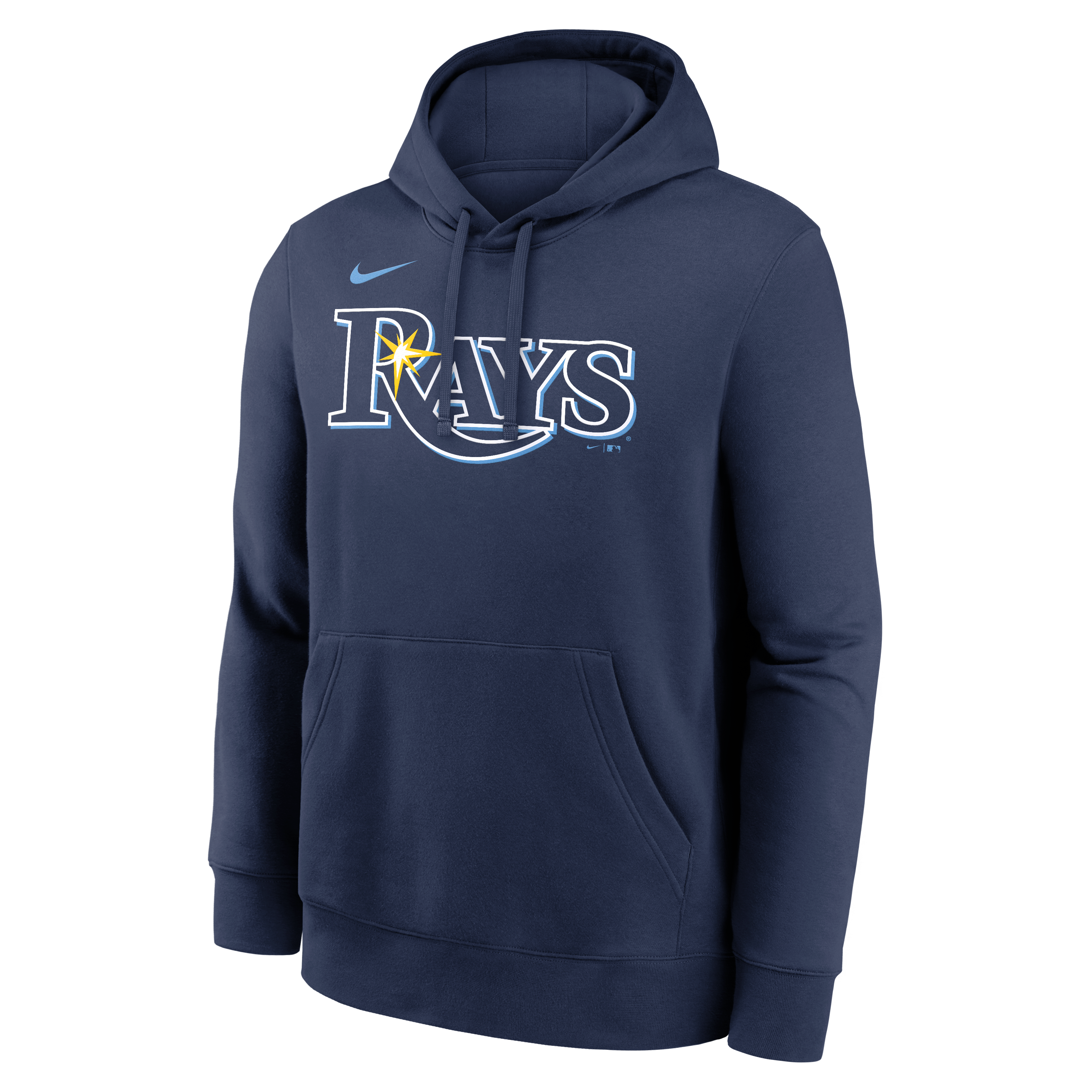 Sweat à capuche en polaire Nike Junior Caminero pour hommes, bleu marine, Tampa Bay Rays, nom et numéro Club