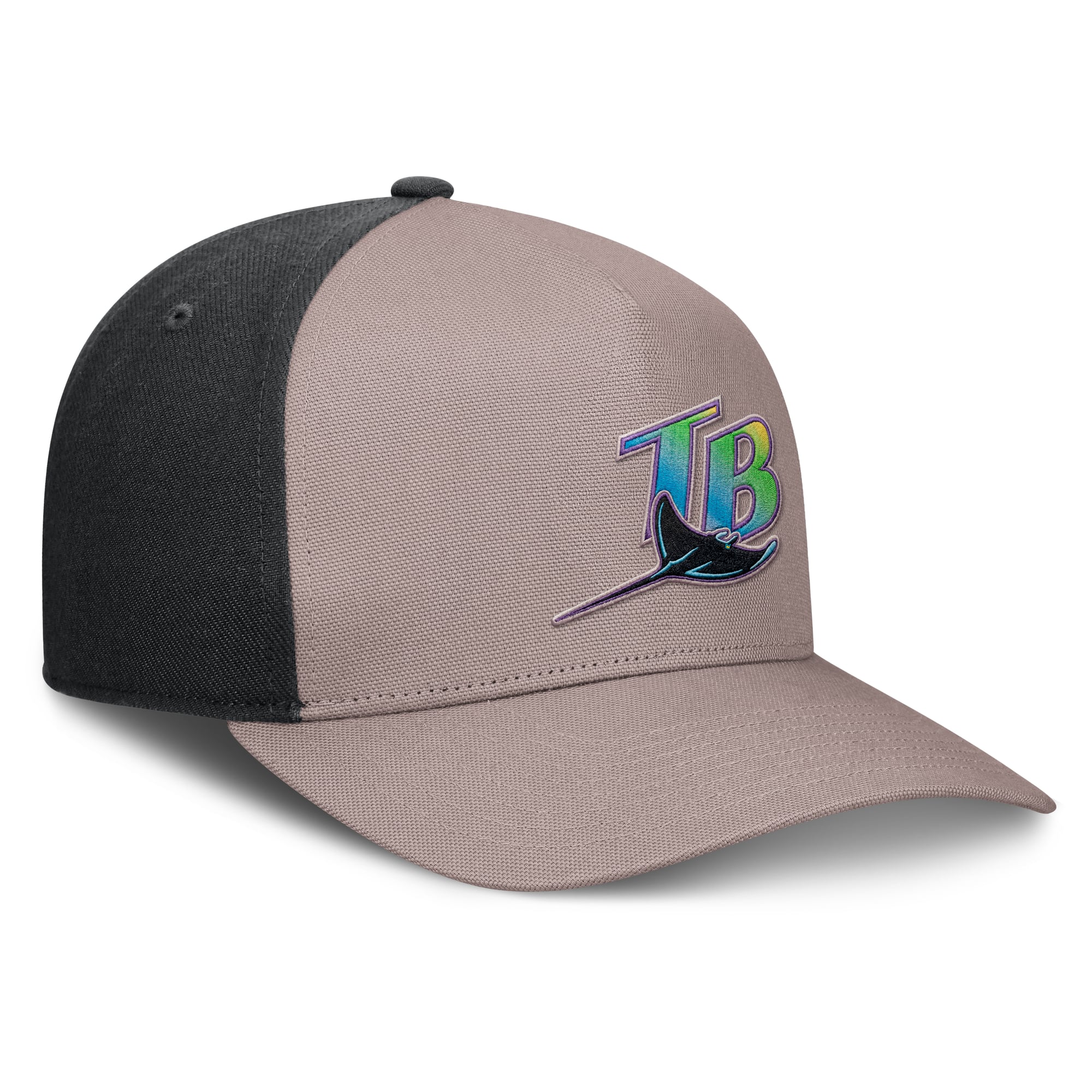 Casquette ajustable Nike pour homme, marron clair/noir, Tampa Bay Rays Cooperstown Rise, modèle A-Frame