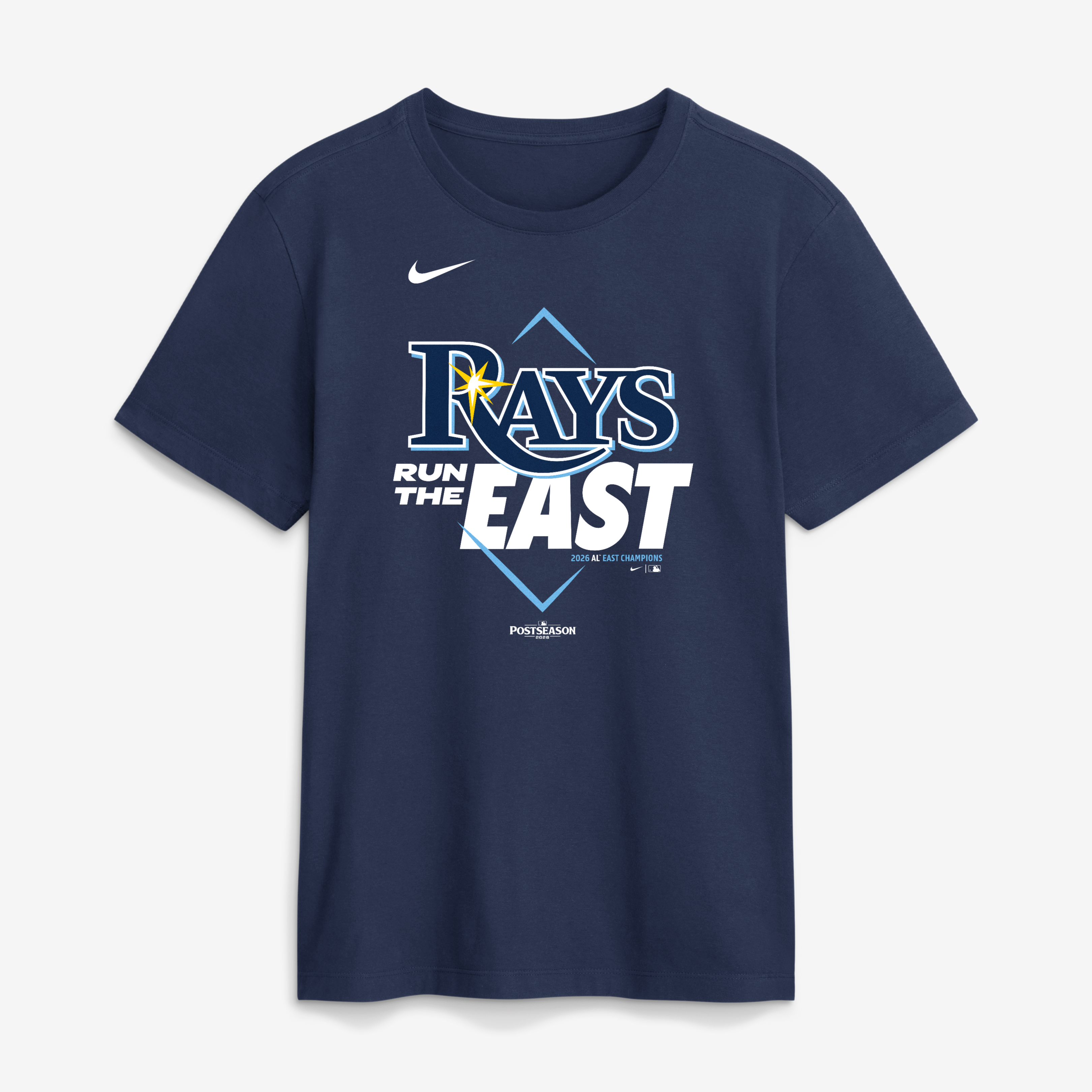T-shirt Nike bleu marine pour homme des Tampa Bay Rays, champions de la division Est l'AL 2026
