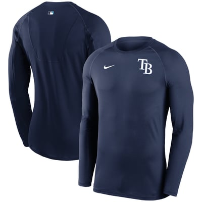  Tampa Bay Rays Nike Base Layer Raglan Long Sleeve Breathe T-Shirt - Navy