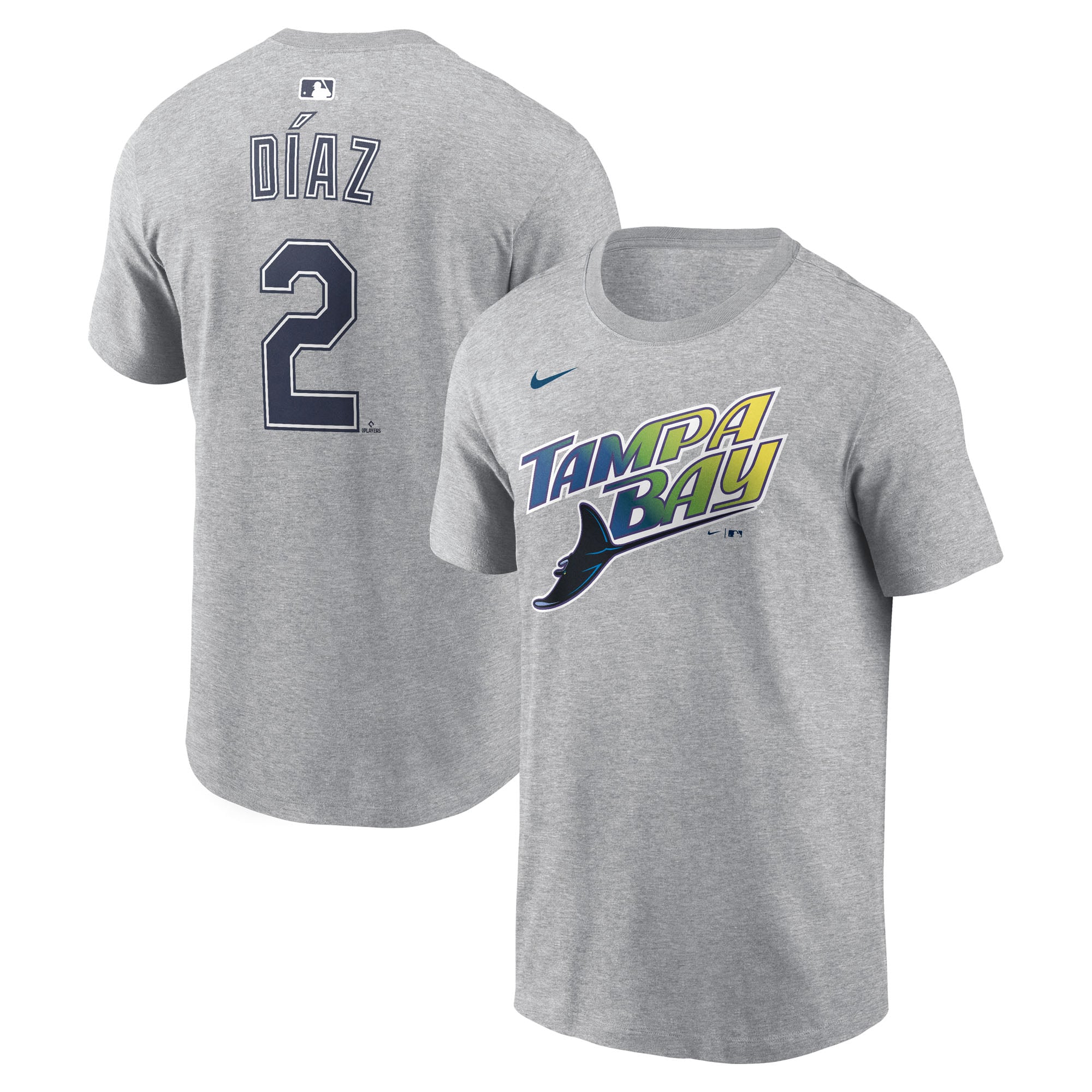 T-shirt Nike Yandy Díaz gris Tampa Bay Rays (nom et numéro pour homme)