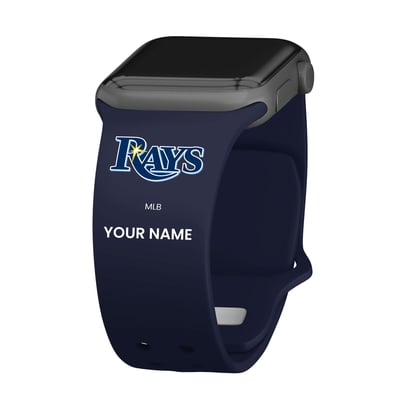 Tampa Bay Rays Personalized Silicone Apple Watch Band - Navy