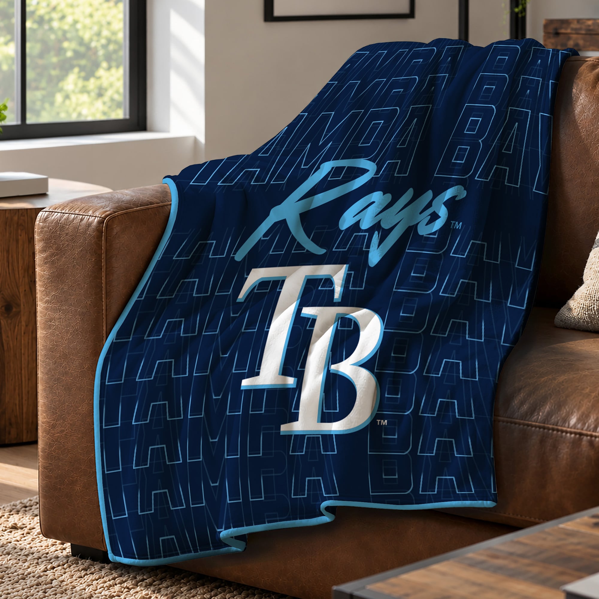 Couverture ultra douce Pegasus Tampa Bay Rays Echo Script Fade 50" x 60"