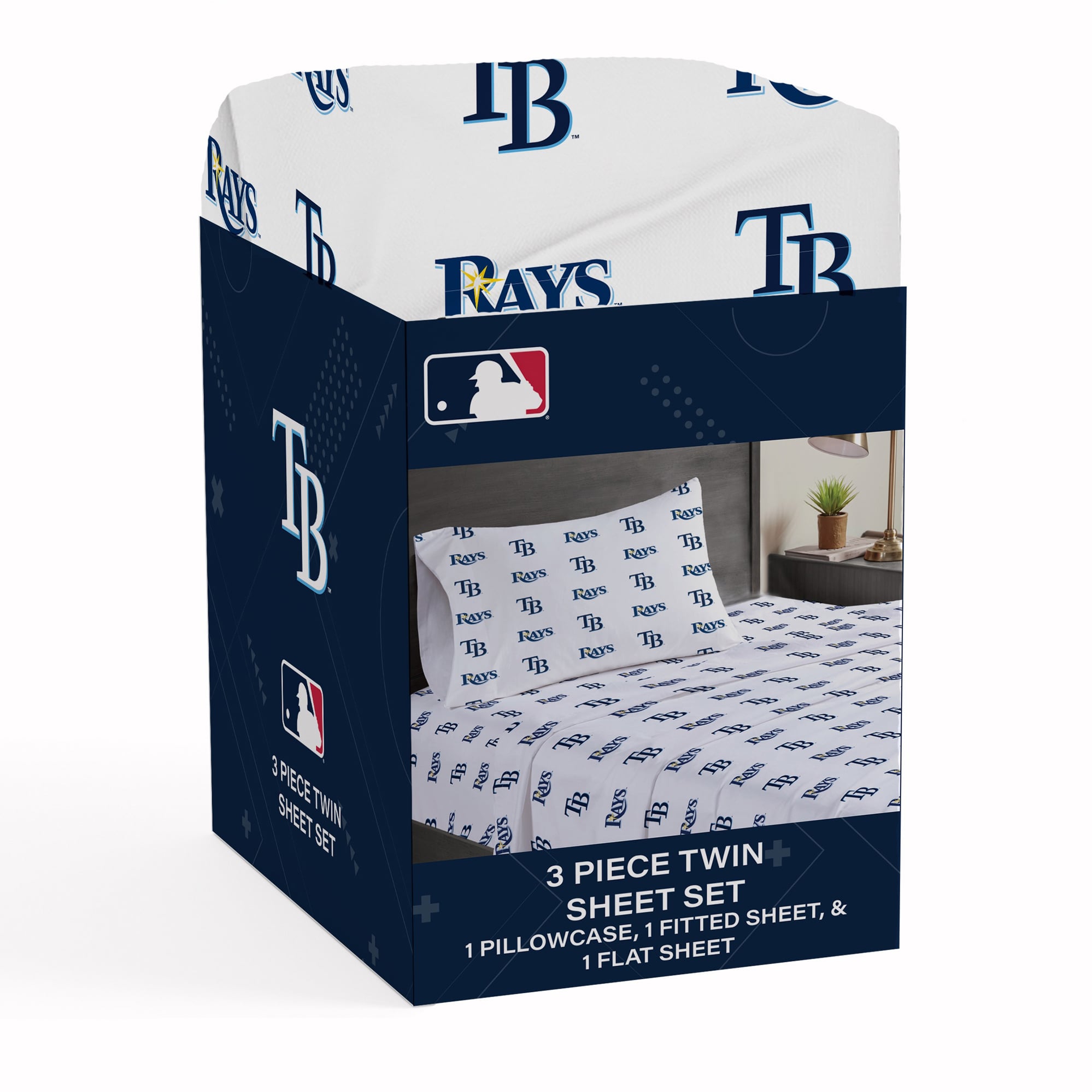 Pegasus Tampa Bay Rays Three-Piece Twin Sheet Set