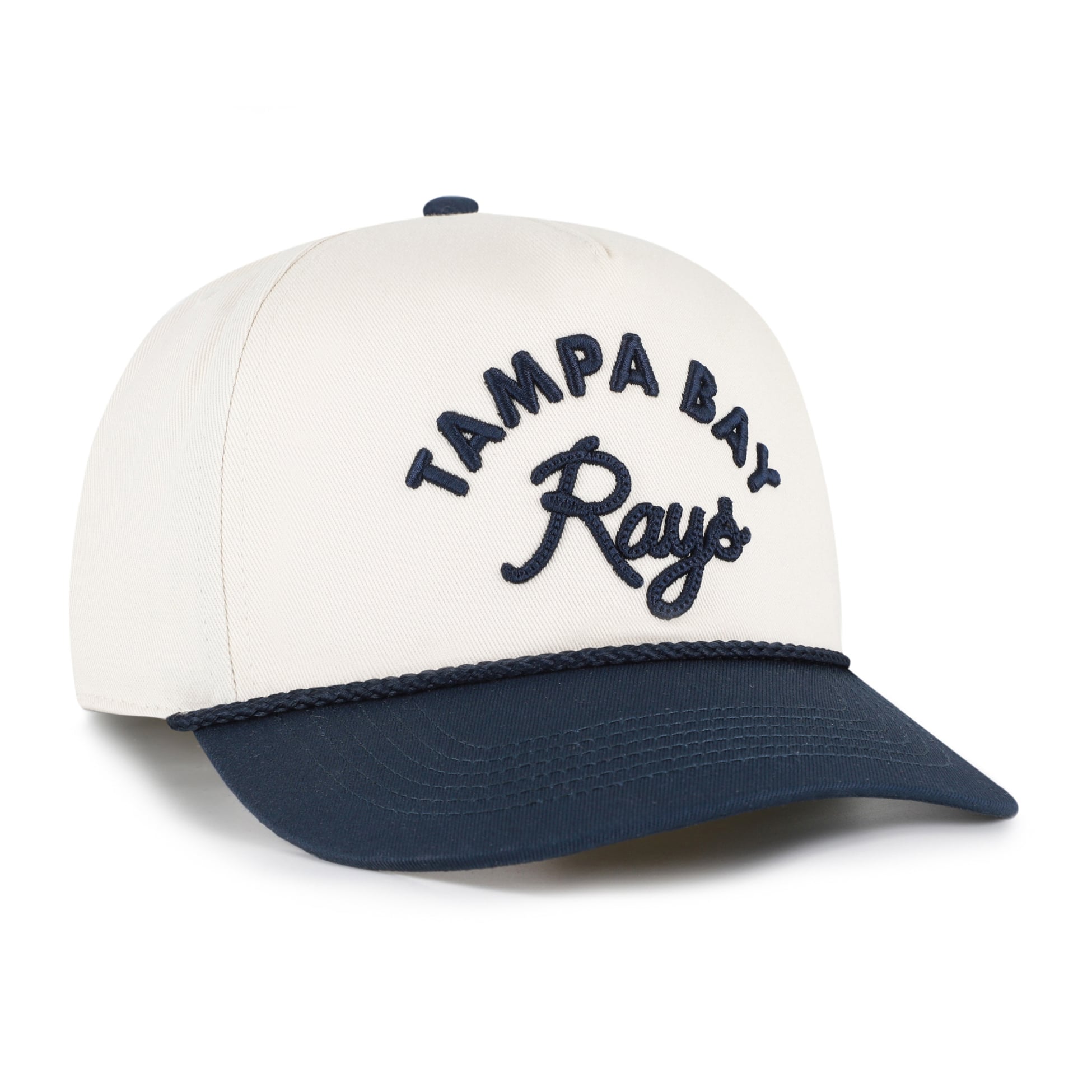 Unisex '47 Natural/Navy Tampa Bay Rays Rope Script Hitch Adjustable Hat