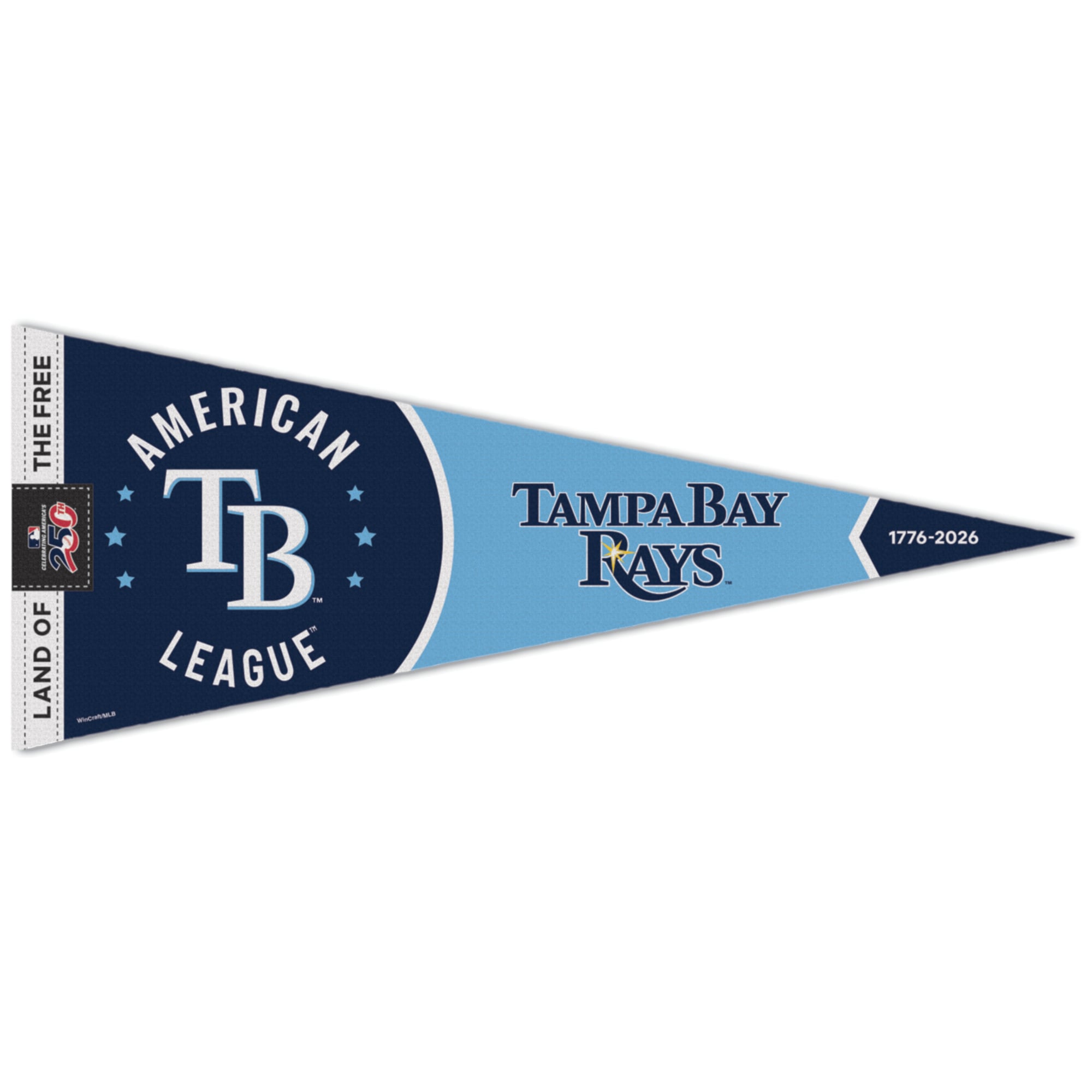 WinCraft Tampa Bay Rays 12" x 30" America 250 Premium Pennant